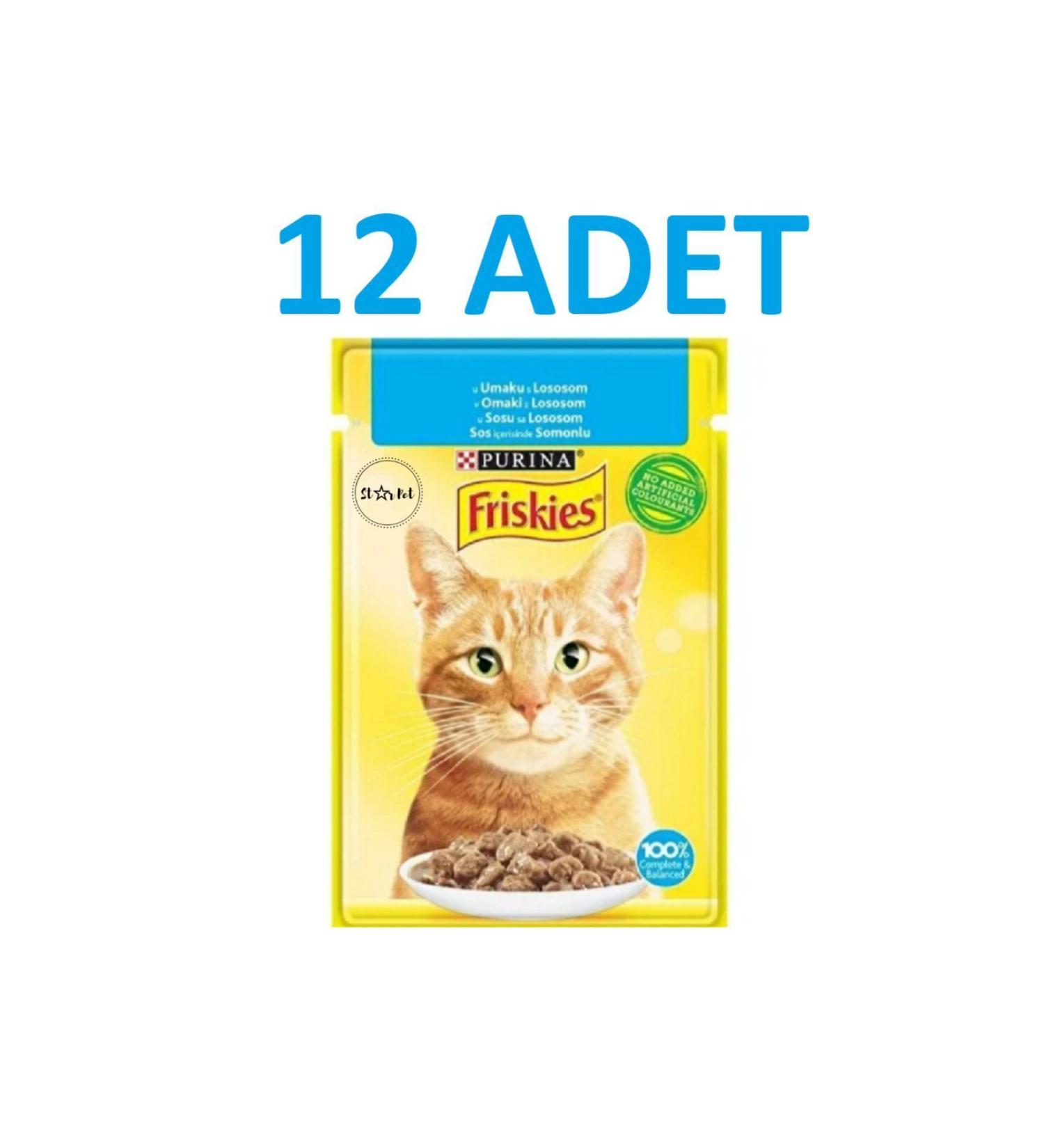 Friskies Adult Cat Food with Salmon 85 gr X 12 Pieces
