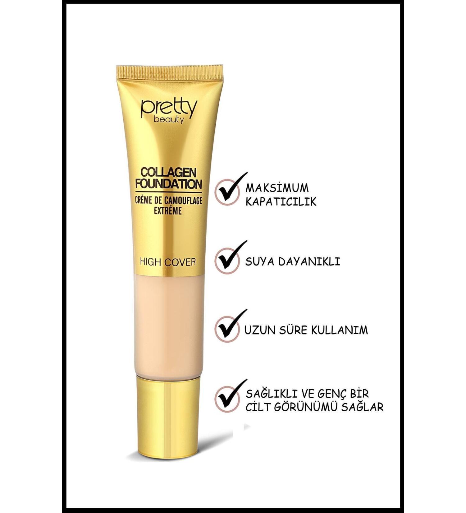 Pretty Beauty High Cover High Coverage Collagen Foundation No:1 - Buy Online on GoSupps.com