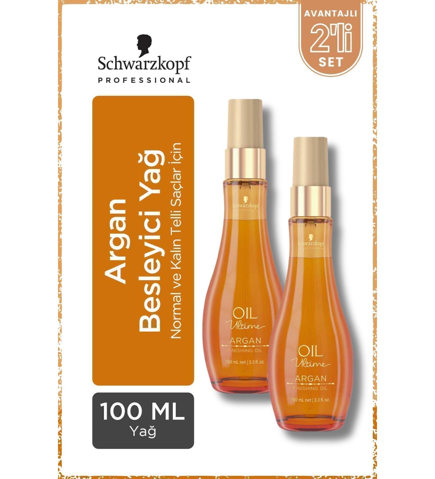 Oil Ultime Argan Finishing Oil - Nourishing Argan Oil for Normal and Thick Hair 100 ml x 2 Pieces