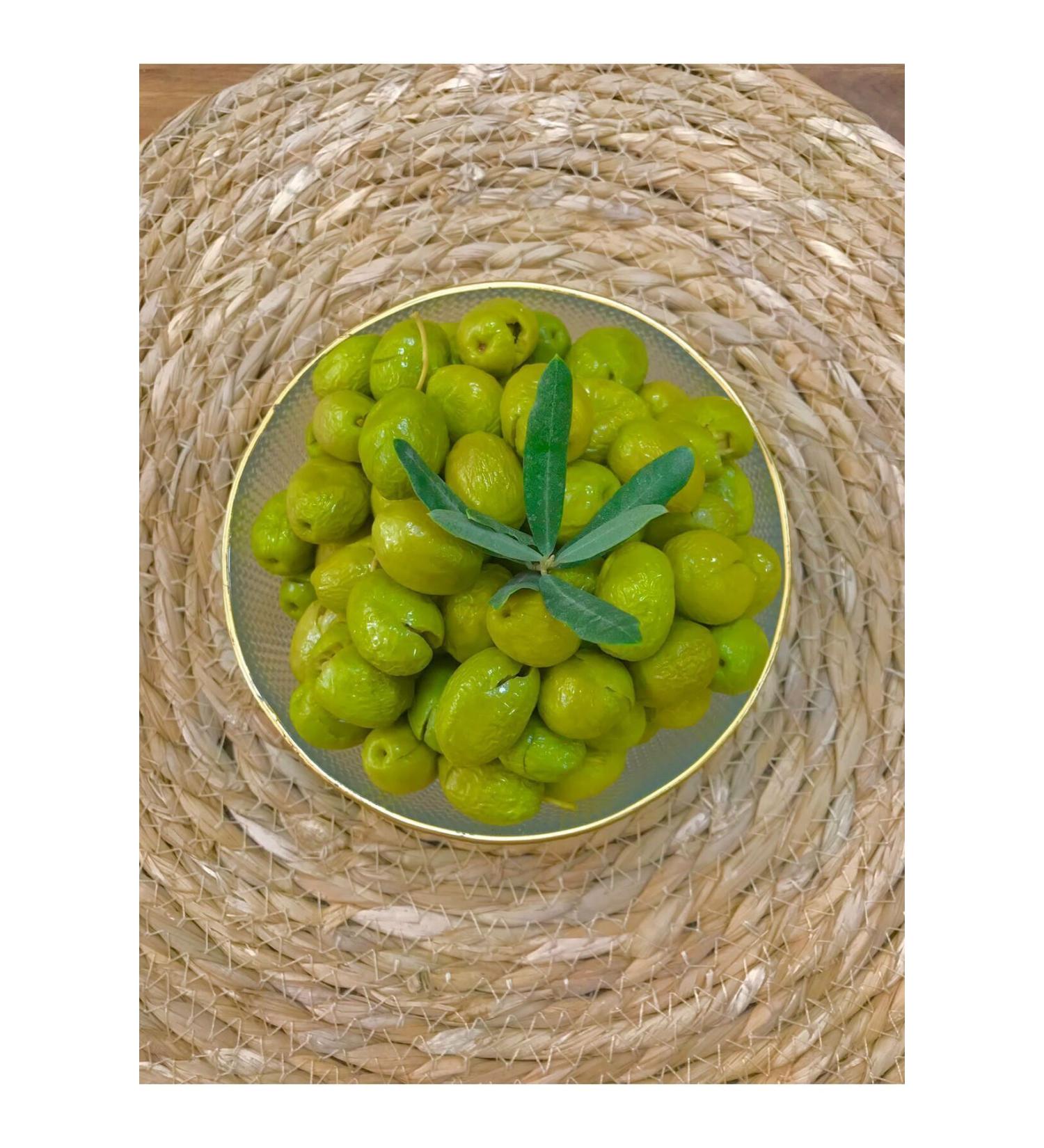 Hatay Has iftlik Green Cracked Olives (5 LITRES)