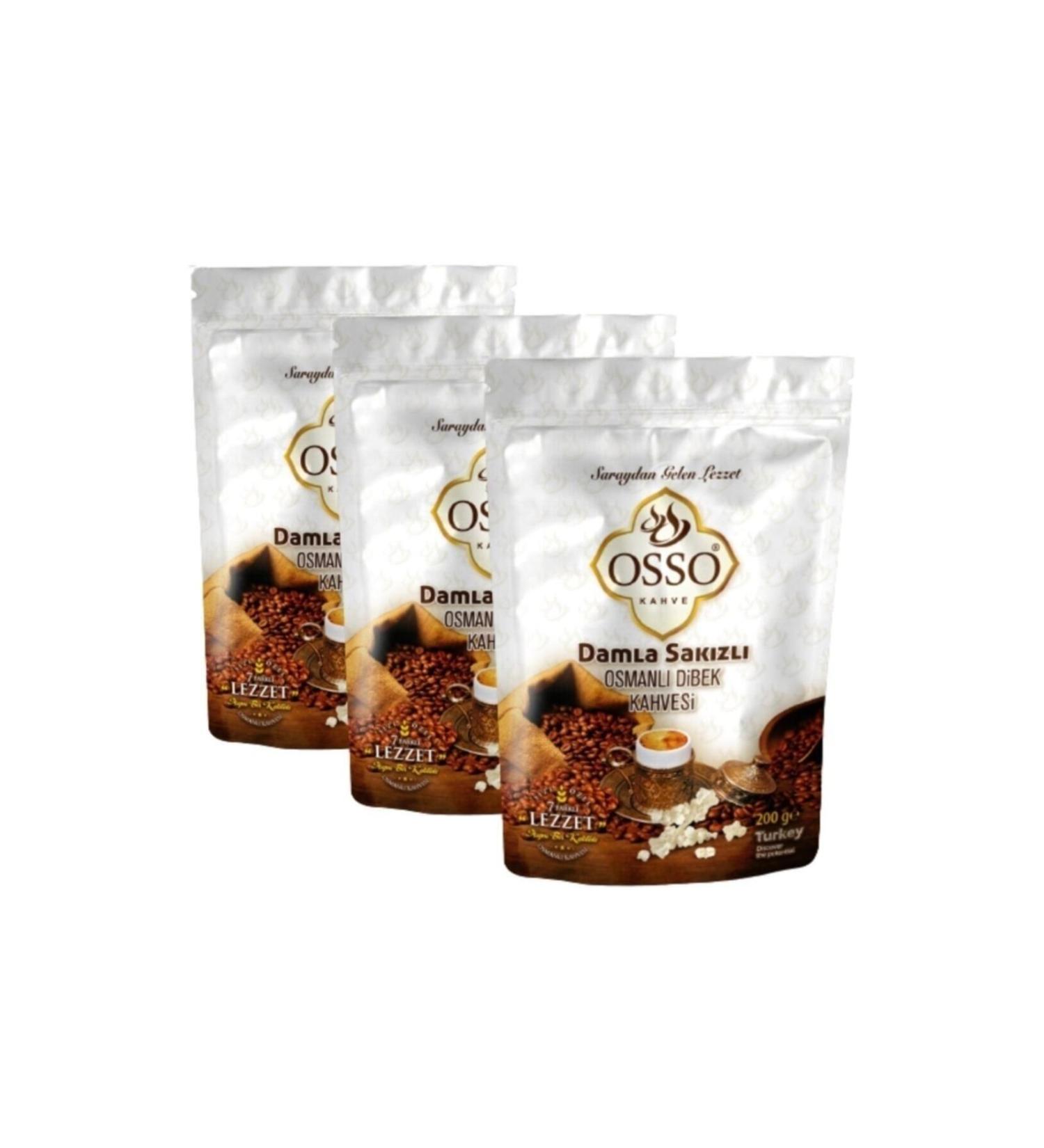 OSSO COFFEE Osso Mastic Dibek Coffee 200 gr X 3 Pieces