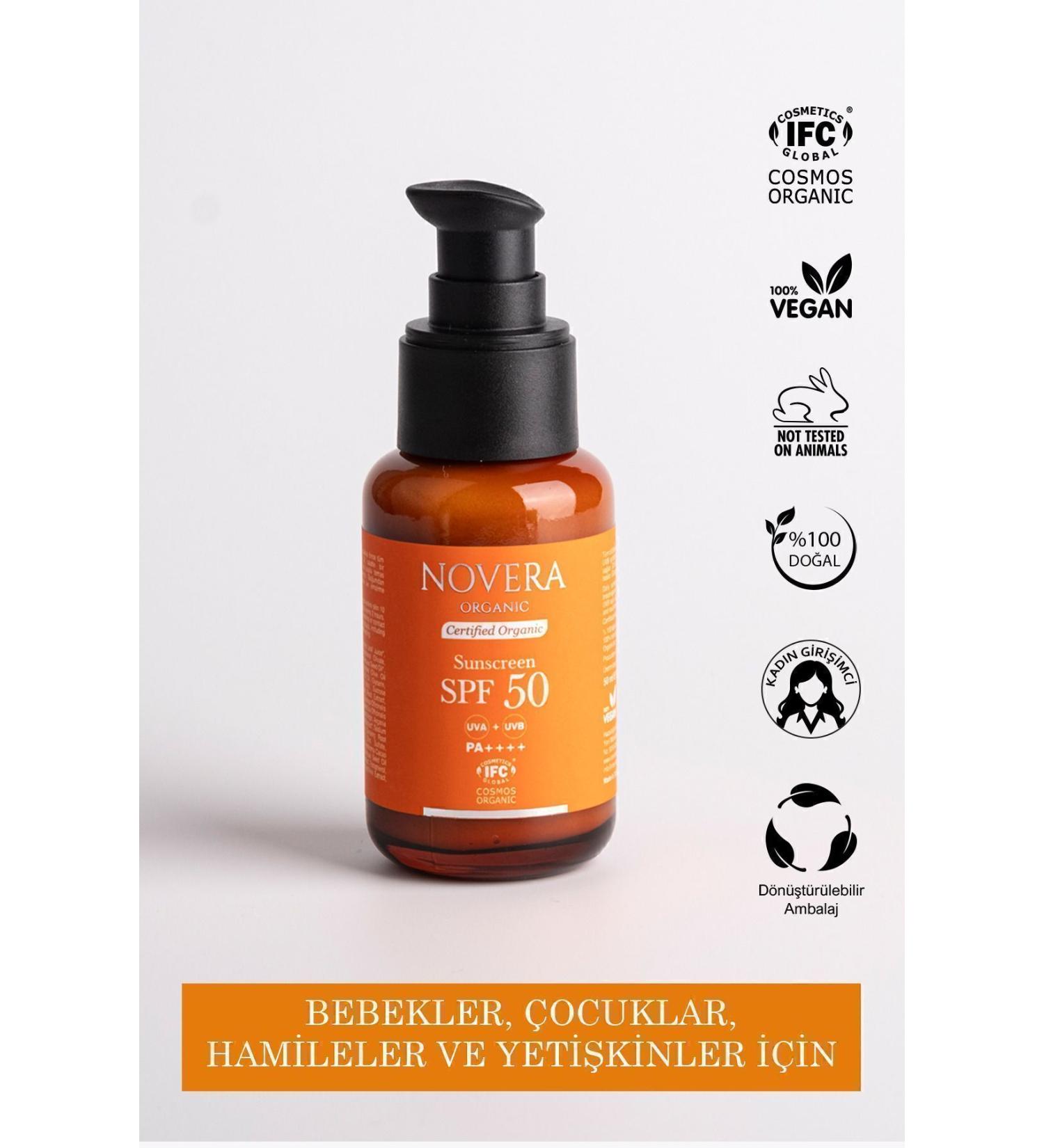 NOVERA ORGANIC 50 Spf Vegan Natural Organic Mineral Filter Baby Child Pregnant Sensitive Skin Sun Cream 50 ml - Buy Online on GoSupps.com