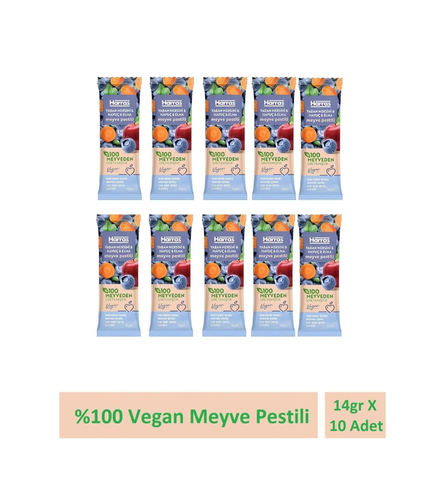 Harras Vegan Fruit Paste Blueberry Carrot and Apple 14gr X 10 Pieces - Buy Online on GoSupps.com