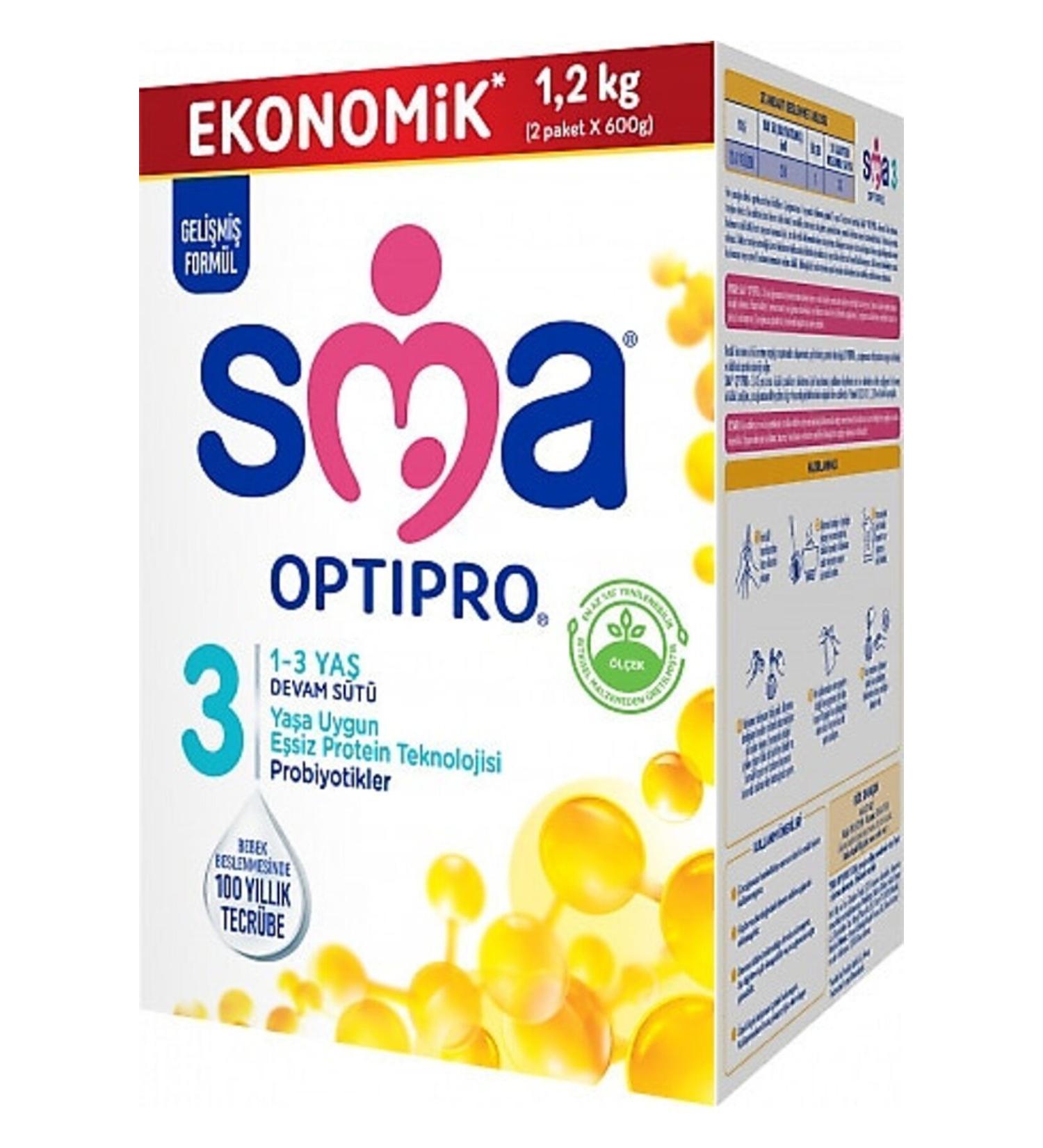 SMA Optipro Probiotic 3 1- 3 Years Follow-On Milk 1200 gr