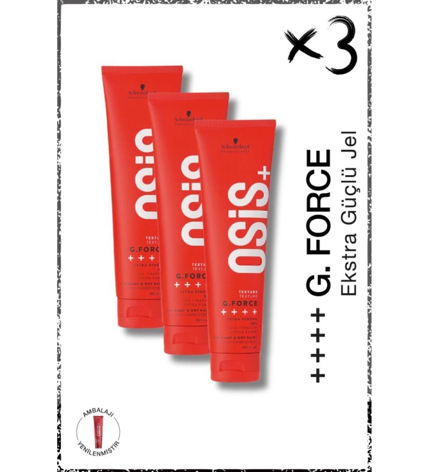 Osis G.force Extra Strong Gel Hair Gel 150ml x 3 Pcs | Lasting Hold Cream Shine Gel - Buy Online on GoSupps.com