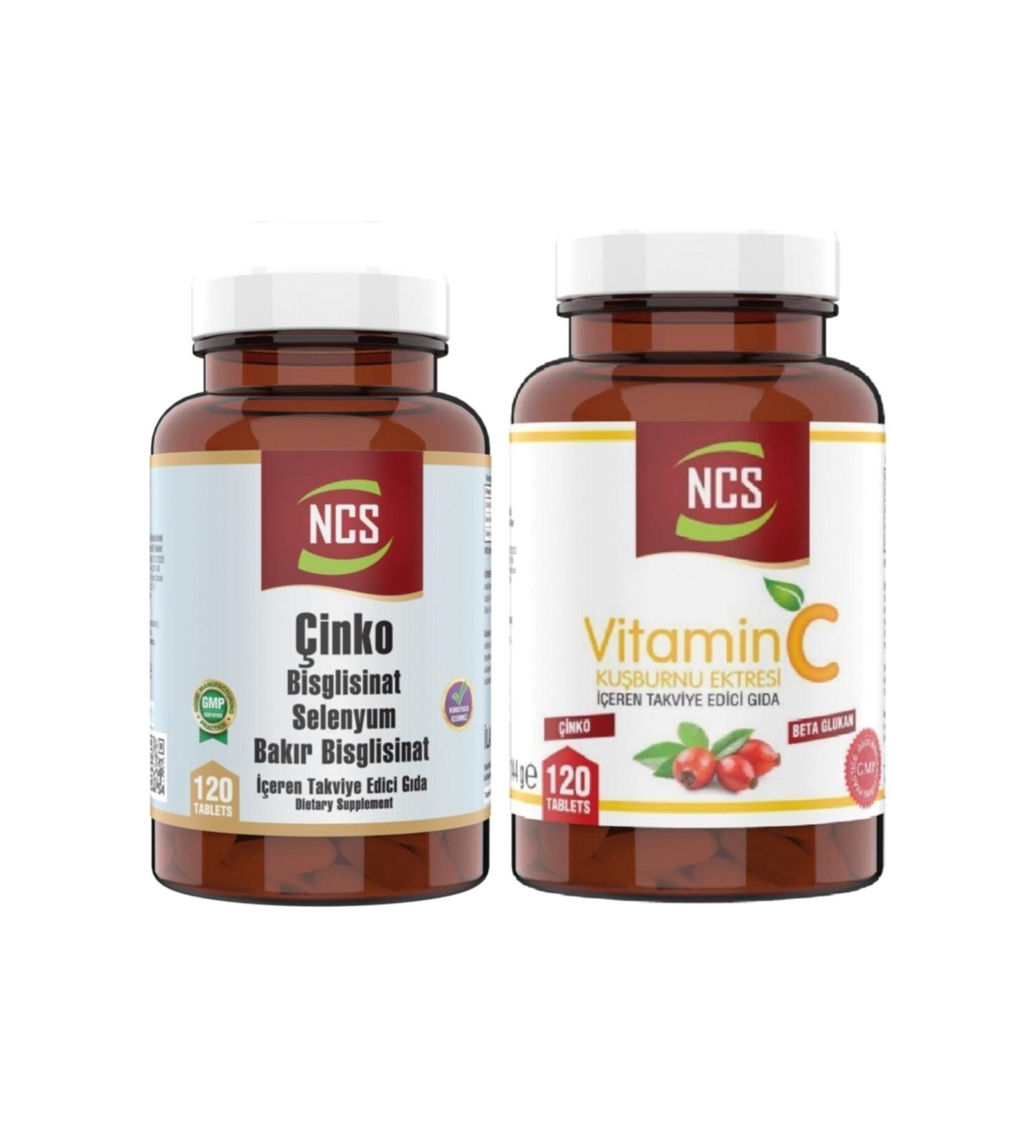 Ncs Vitamin C 1000 mg Beta Glucan 120 Tablets & Zinc Selenium Copper 120 Tablets