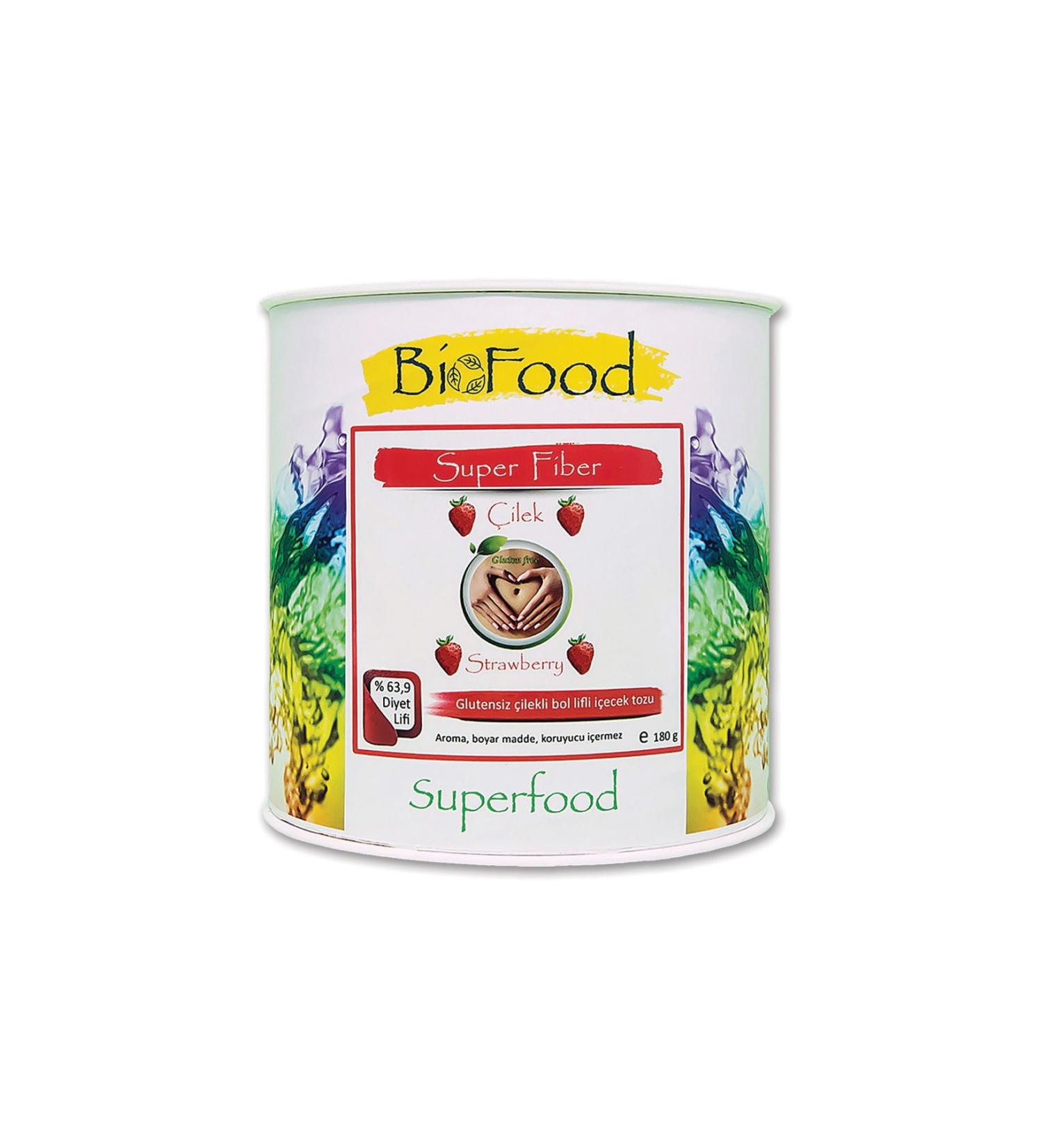 Biofood Super Fiber Gluten Free Strawberry Drink Powder 180 G