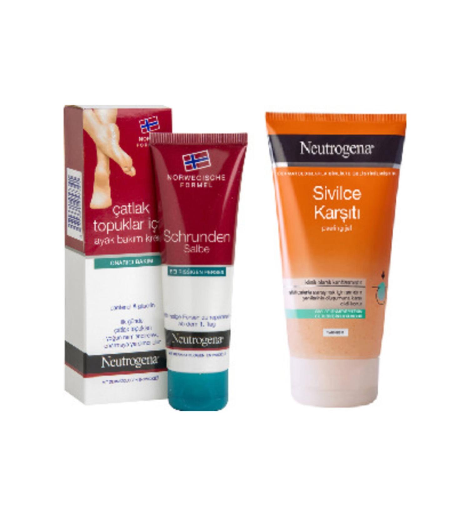 Neutrogena Cracked Heel Foot Care Cream 50ml and Anti-Acne Peeling Gel