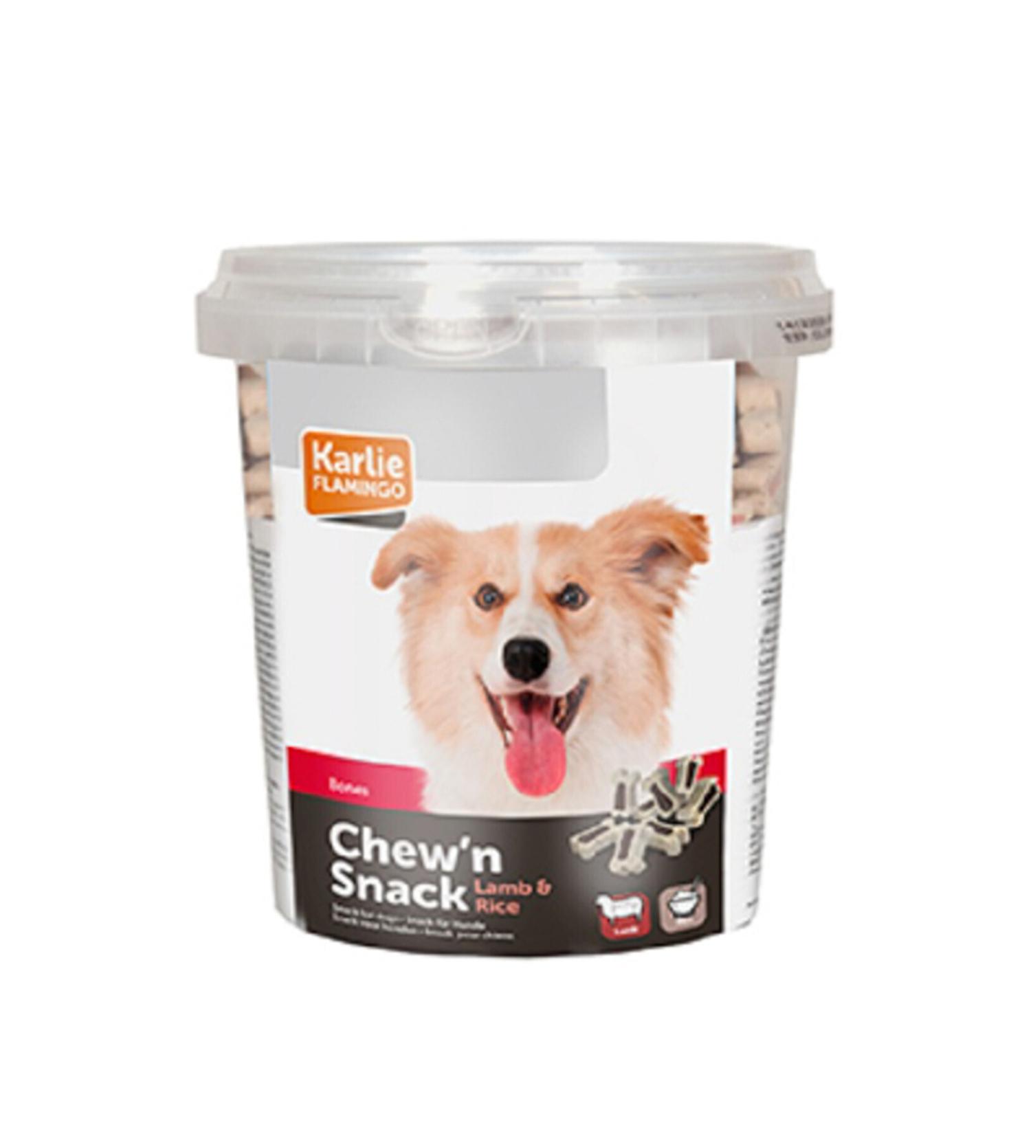 Flamingo Chewn Bones Lamb Rice Dog Reward Biscuit 500 gr