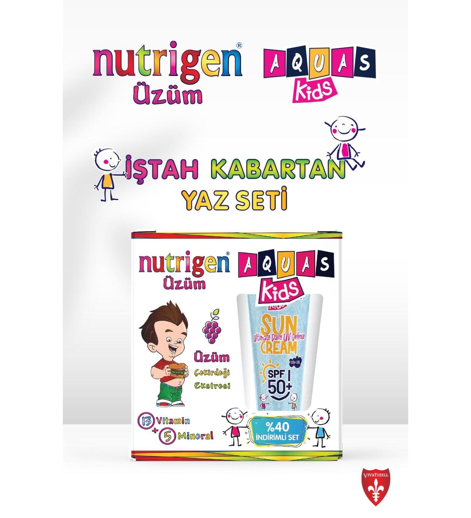 Nutrigen Grape Aquas Kids Spf 50 Sun Cream Children's Sun Cream Summer Set ( DISCOUNTED) - Buy Online on GoSupps.com