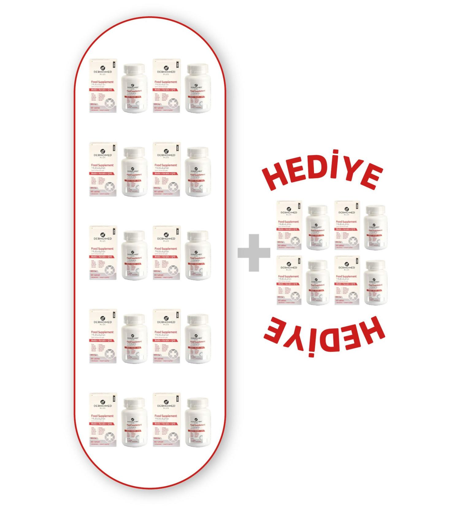 Dermomed Dermo-med Plus Multivitamin 120 Tablets (10 PIECES + 4 GIFTS)