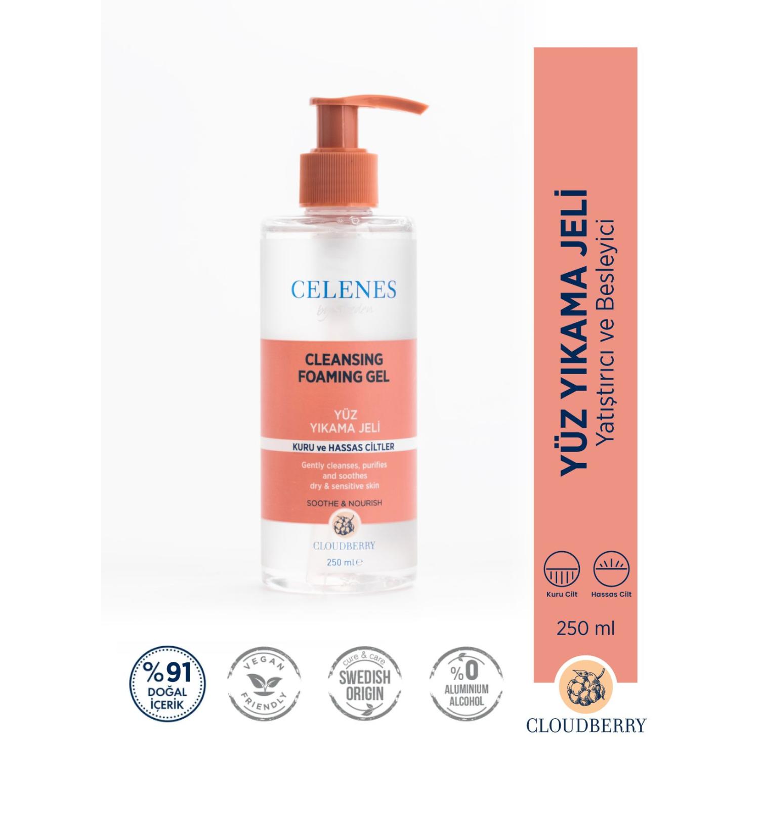 Celenes by Sweden Cloudberry Cleansing Gel 250 ml Dry Sensitive - Buy Online on GoSupps.com