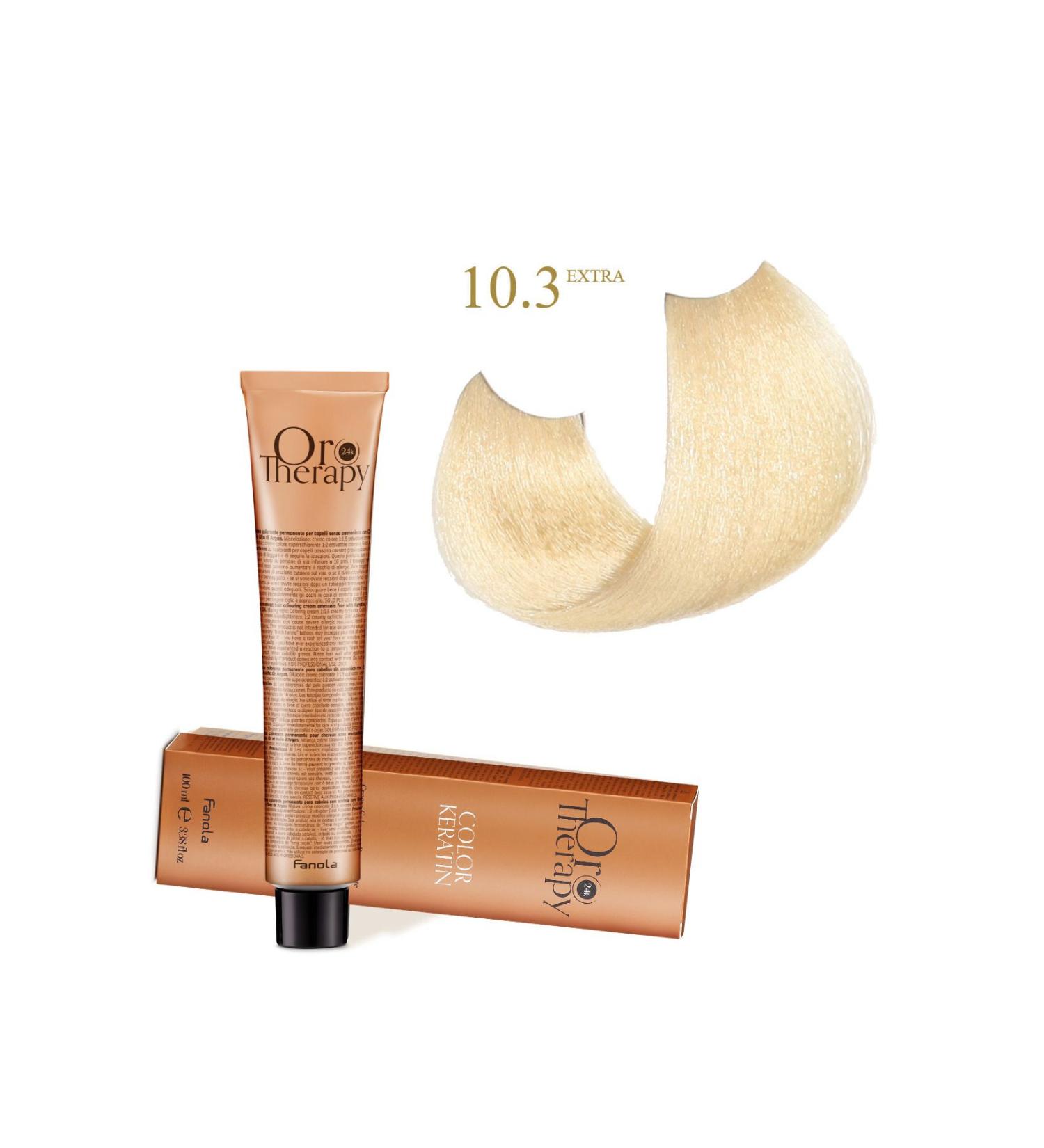 Fanola Oro Therapy 24k Color Keratin With Gold & Argan Oil 100ml (ammonia Free) 10.3 Extra