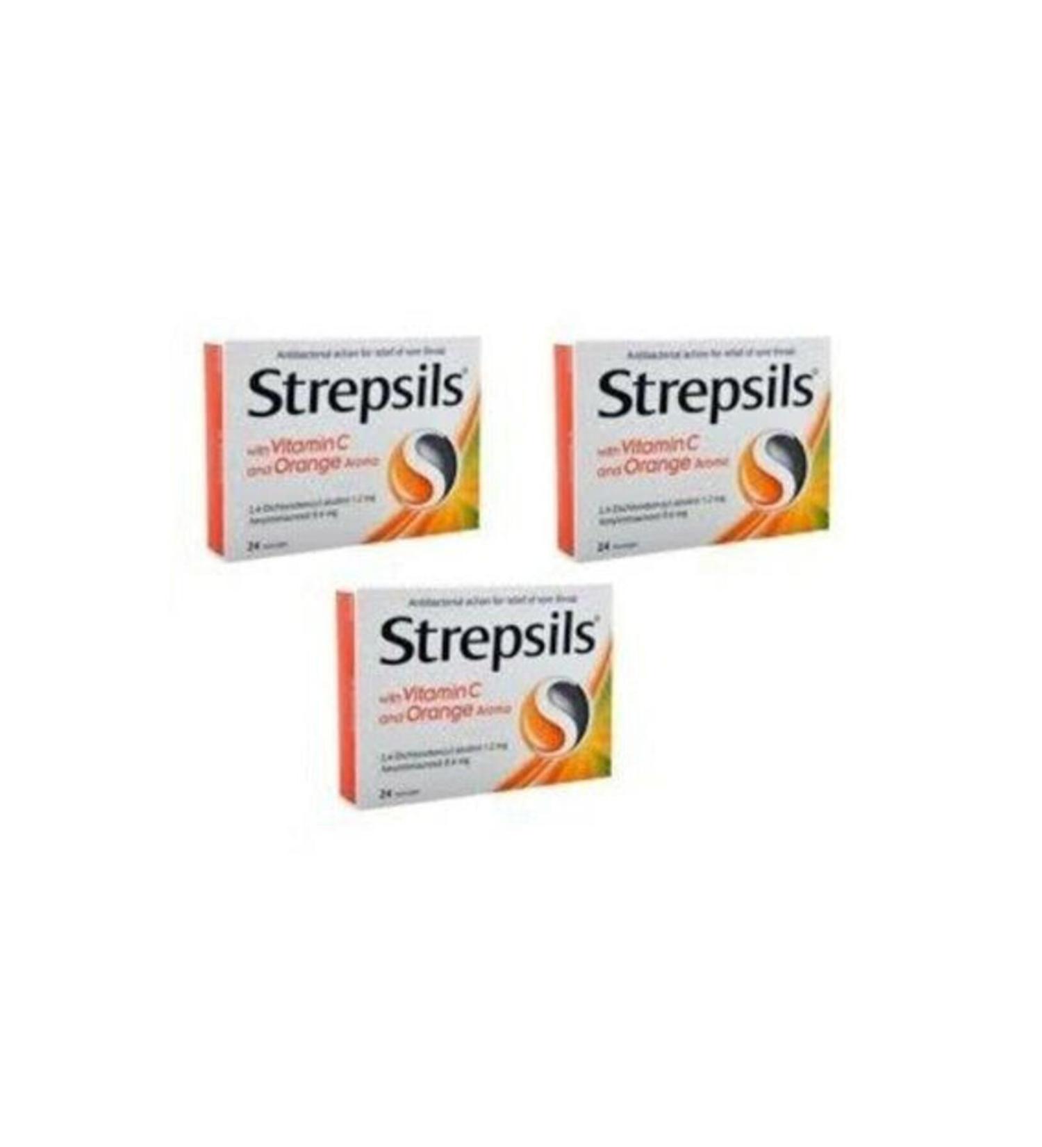 Strepsils Strepsils Vitamin C Orange 24 Pastilles | Orange Flavored (3 BOXES)