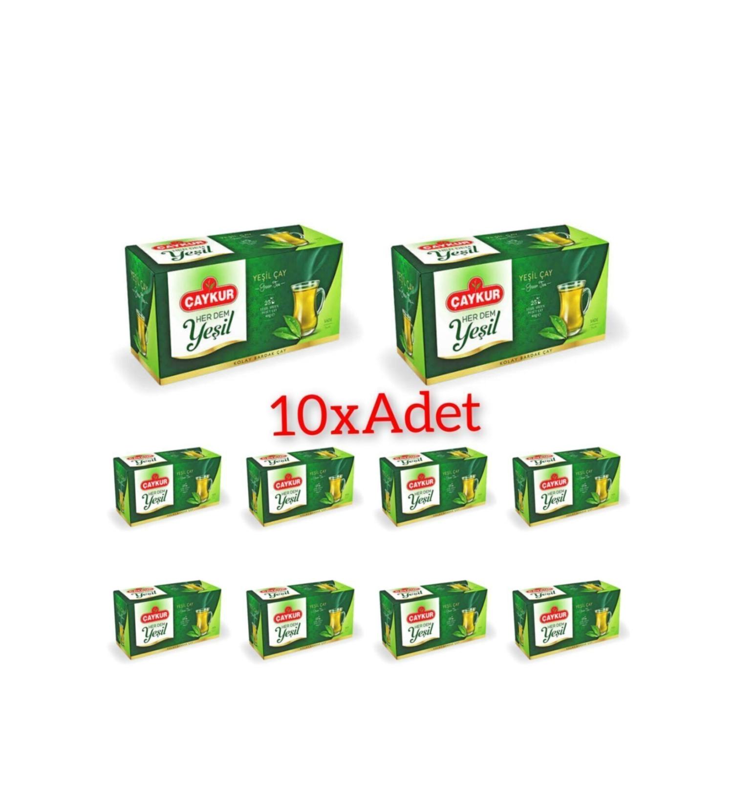 aykur 10 Pack Green Tea Cup Bags 25 Pack
