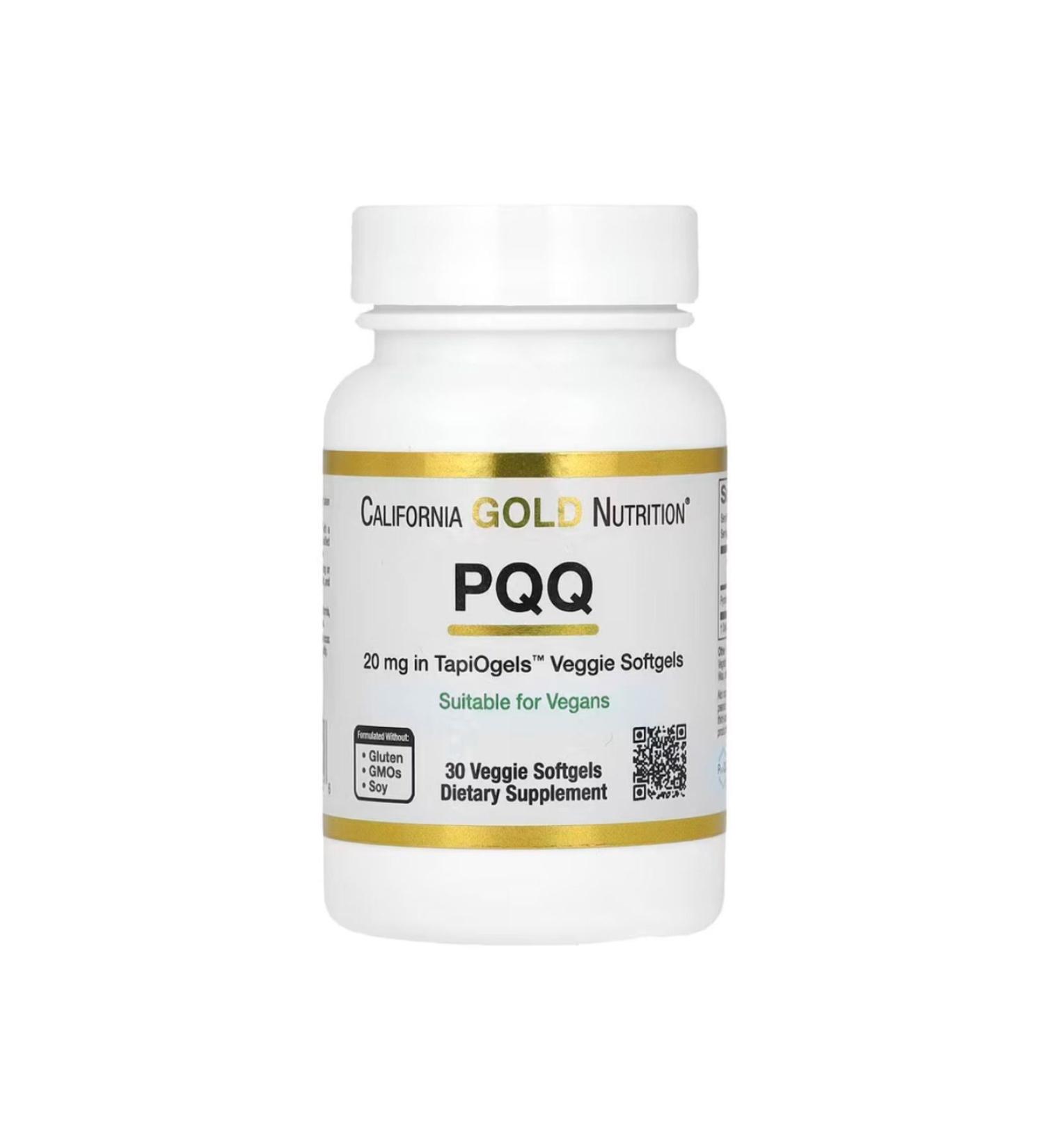 California Gold Nutrition Pqq 20 mg 30 Veggie Softgels