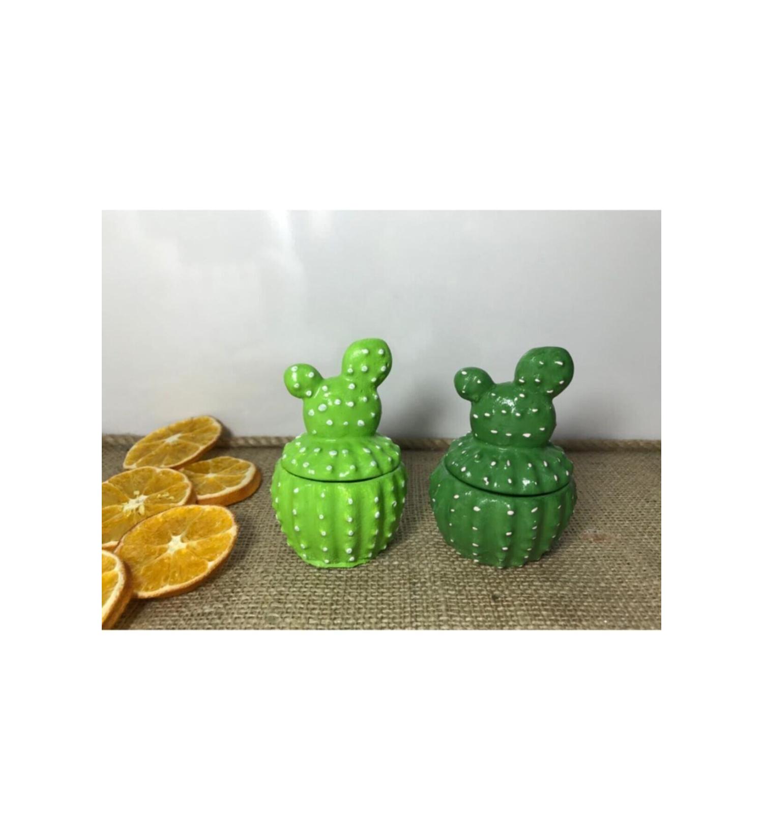 Tiny Miracles Cactus Delight Bowl 2-Piece Light Green and Dark Green