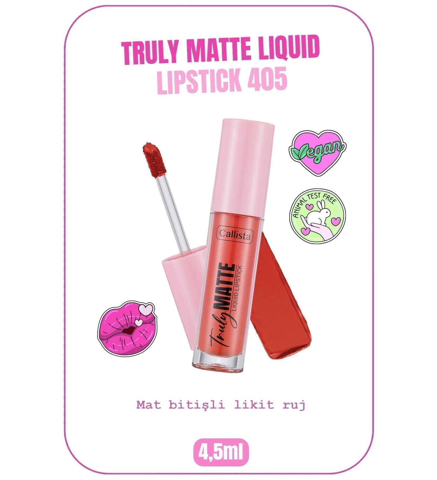 Callista Truly Matte Liquid Lipstick Matte Liquid Lipstick 405 Peachy Queen - Pink - Buy Online on GoSupps.com