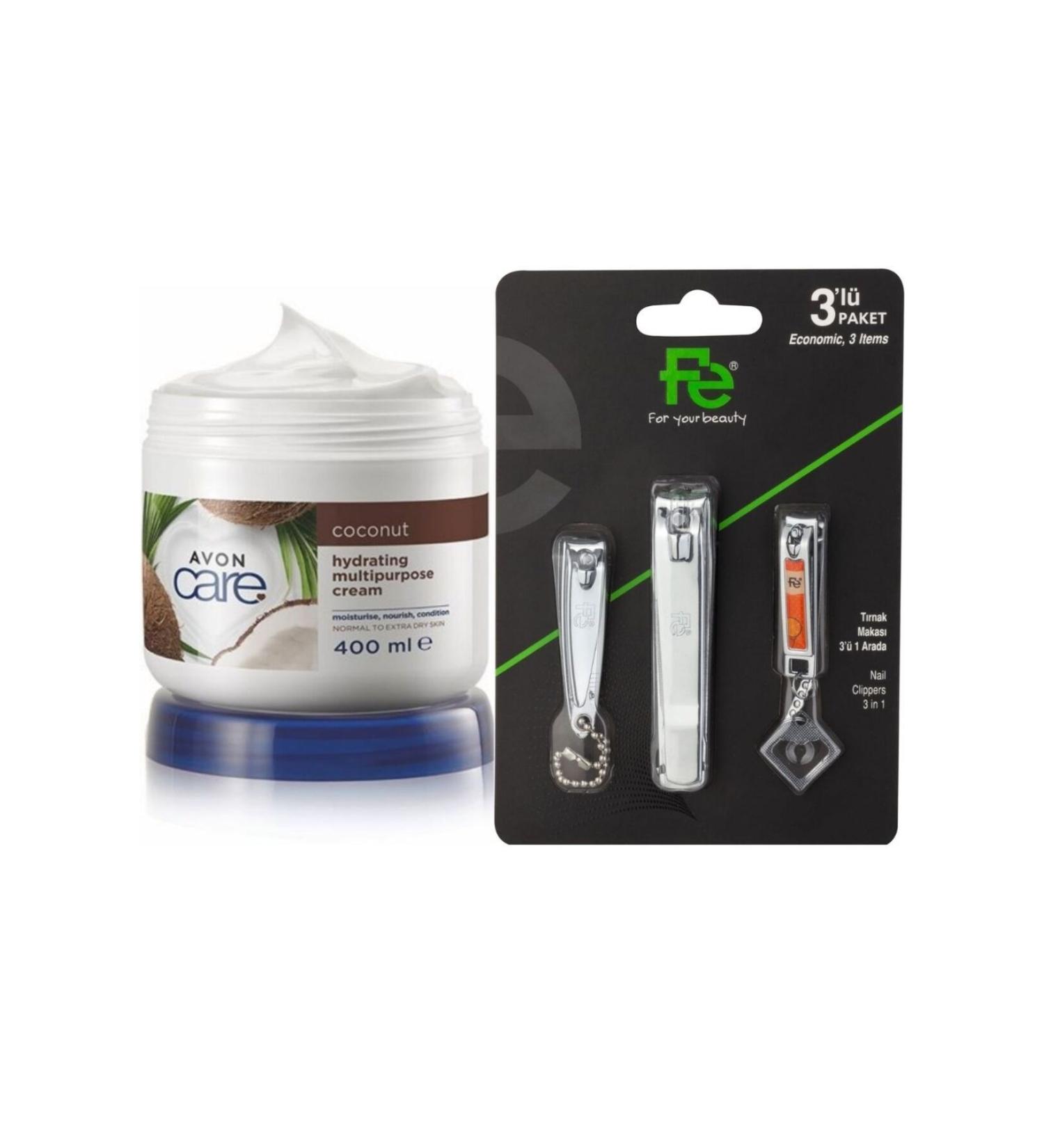 Avon Coconut Extract Multi-Purpose Cream 400 ml - Nail Clippers - Small and Large Baby Nail Clippers