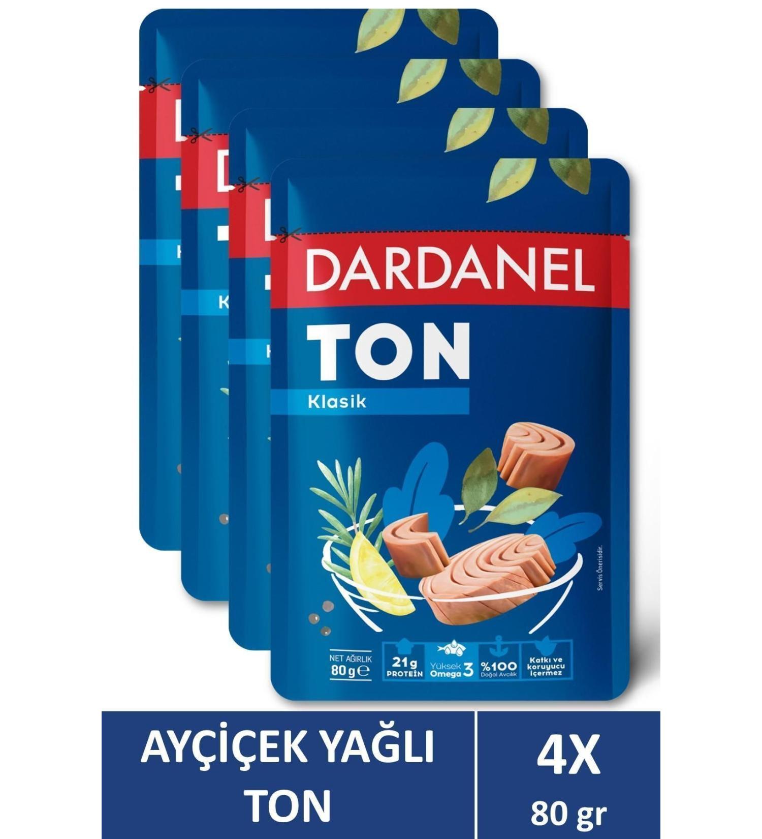 Dardanel Sunflower Oil Tuna Bag 80 gr X 4 Pieces - Buy Online on GoSupps.com