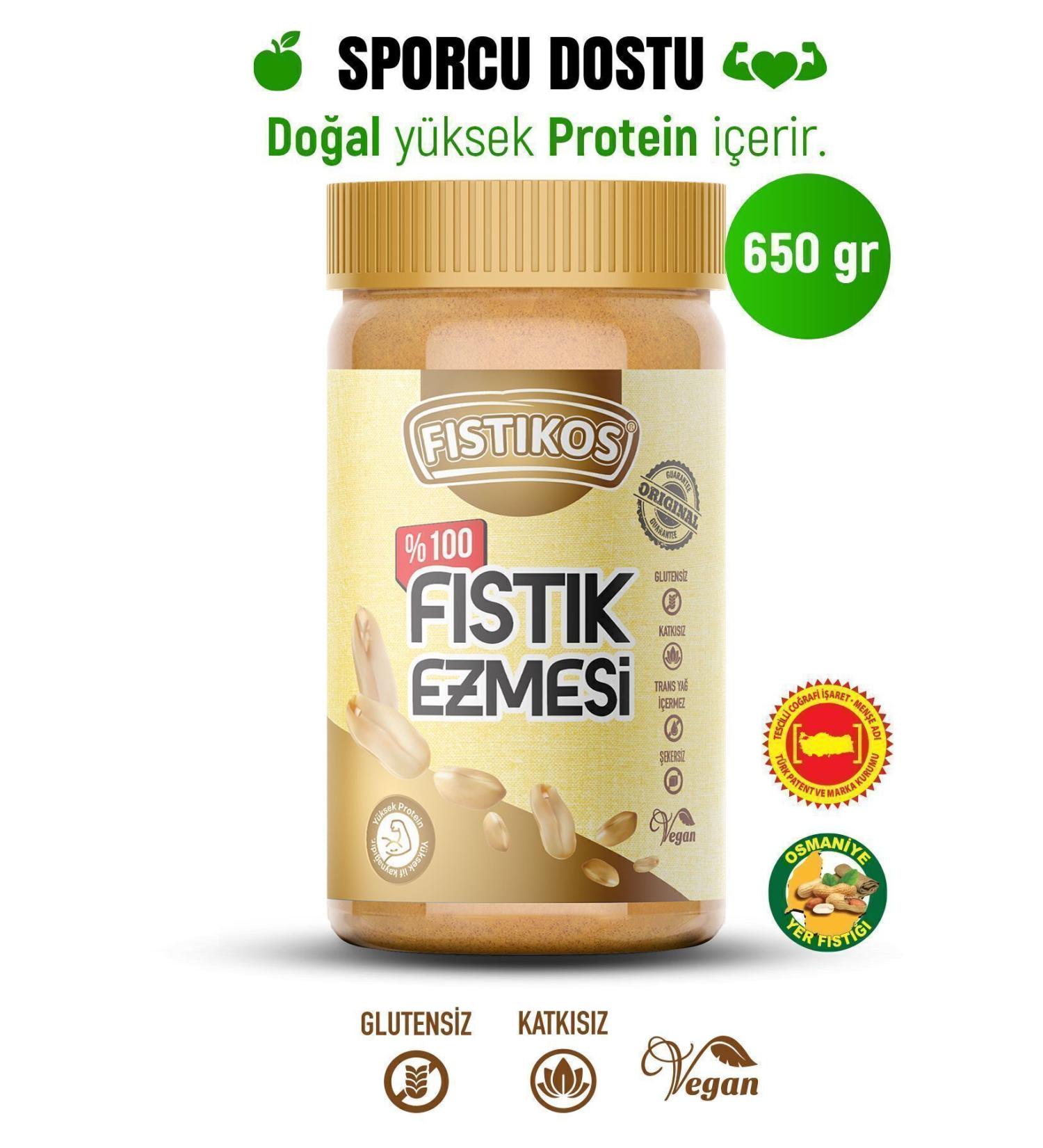 FISTIKOS 0 Sugar Free Peanut Butter 650 G