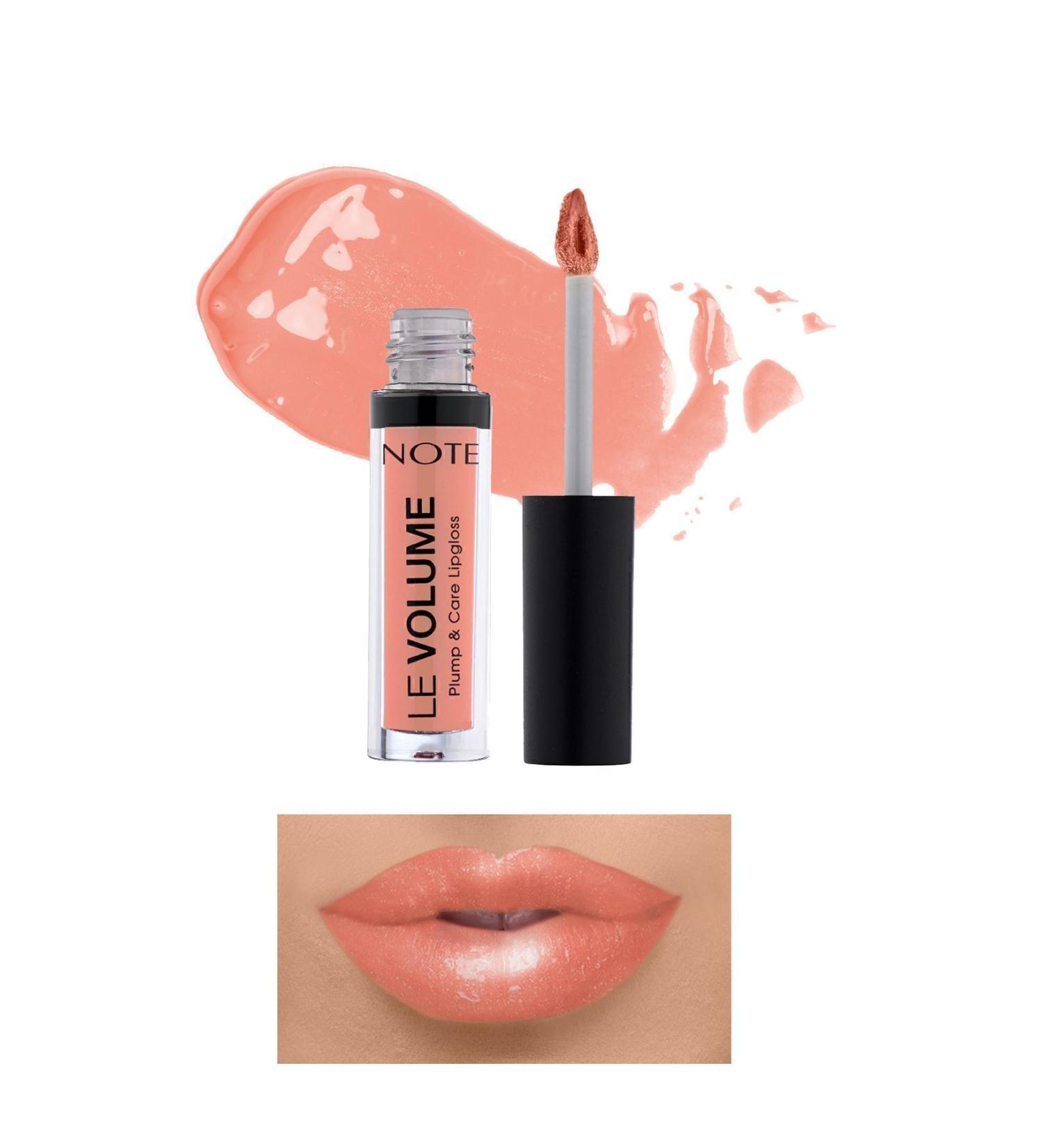 Note Cosmetics Le Volume Plump & Care Lipgloss Moisturizing Lip Gloss - 15 Peachy Drop - Nude - Buy Online on GoSupps.com