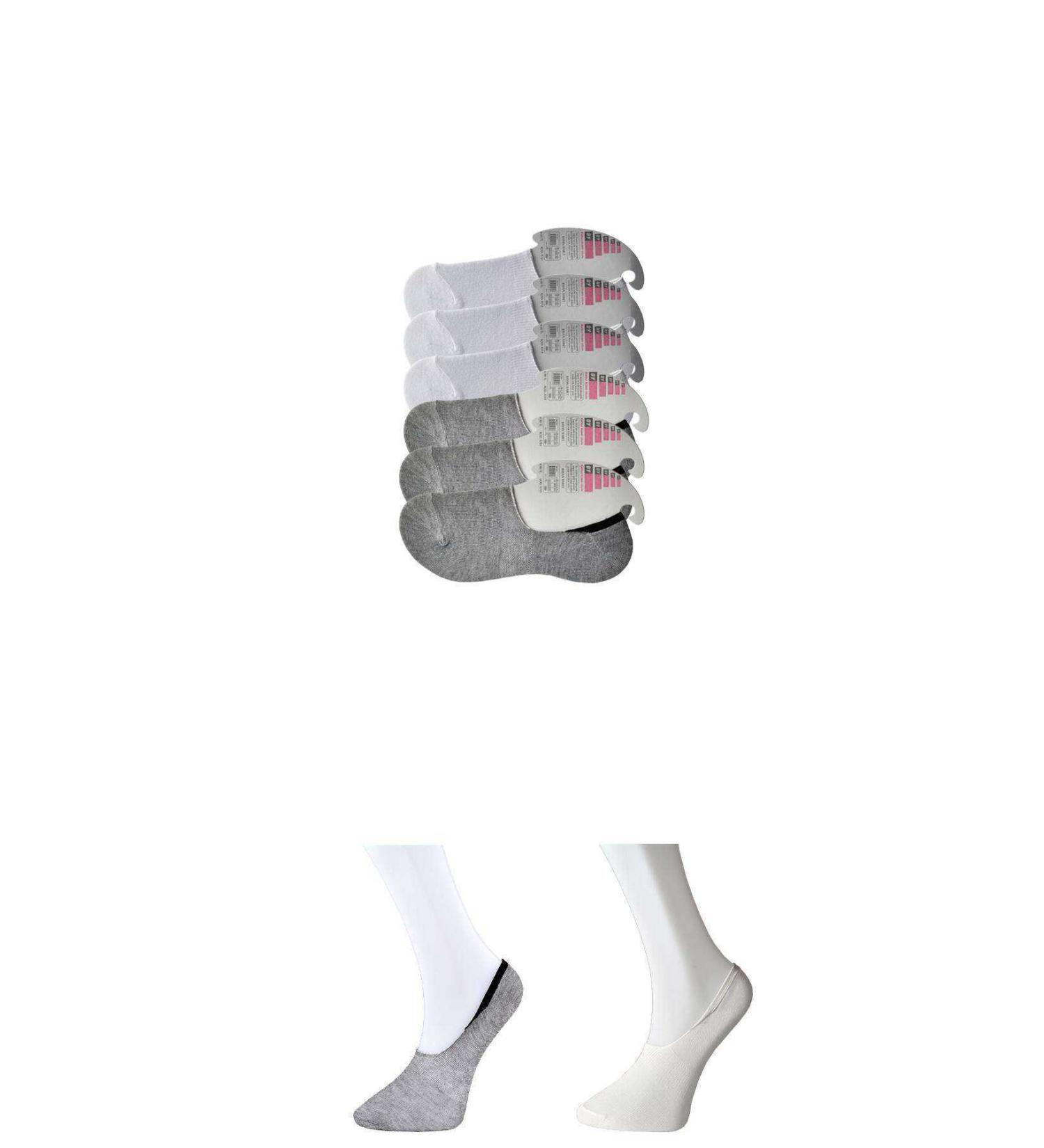 Skygo Grey and White Women's Ballerina Socks 6 pairs