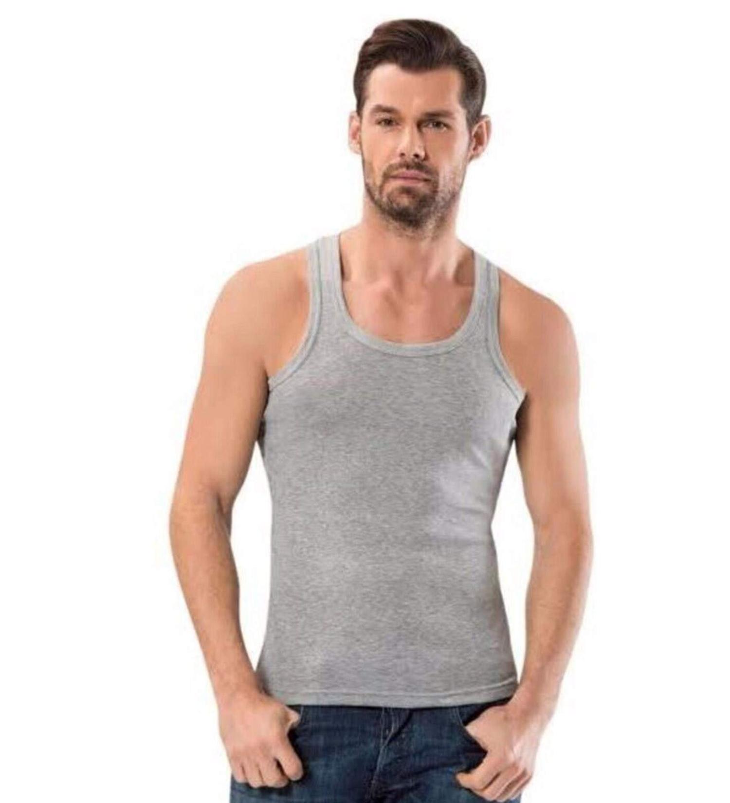 Skygo Thick Strap Classic Men's Undershirt Gray - 1151A
