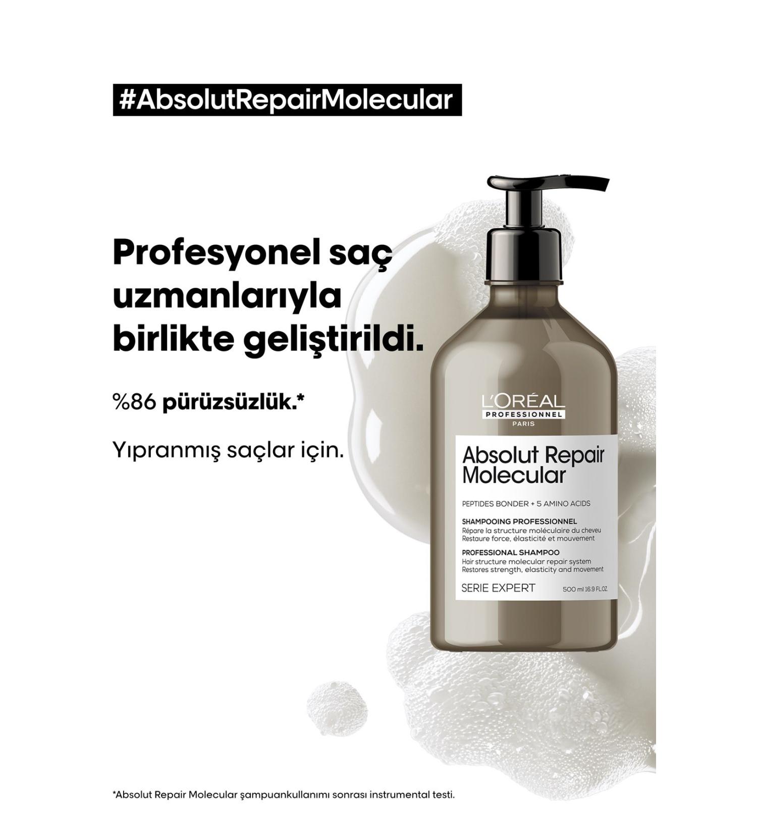 L'Oreal Paris Serie Expert Absolut Repair Molecular Purifying Shampoo for All Damaged Hair - Buy Online on GoSupps.com