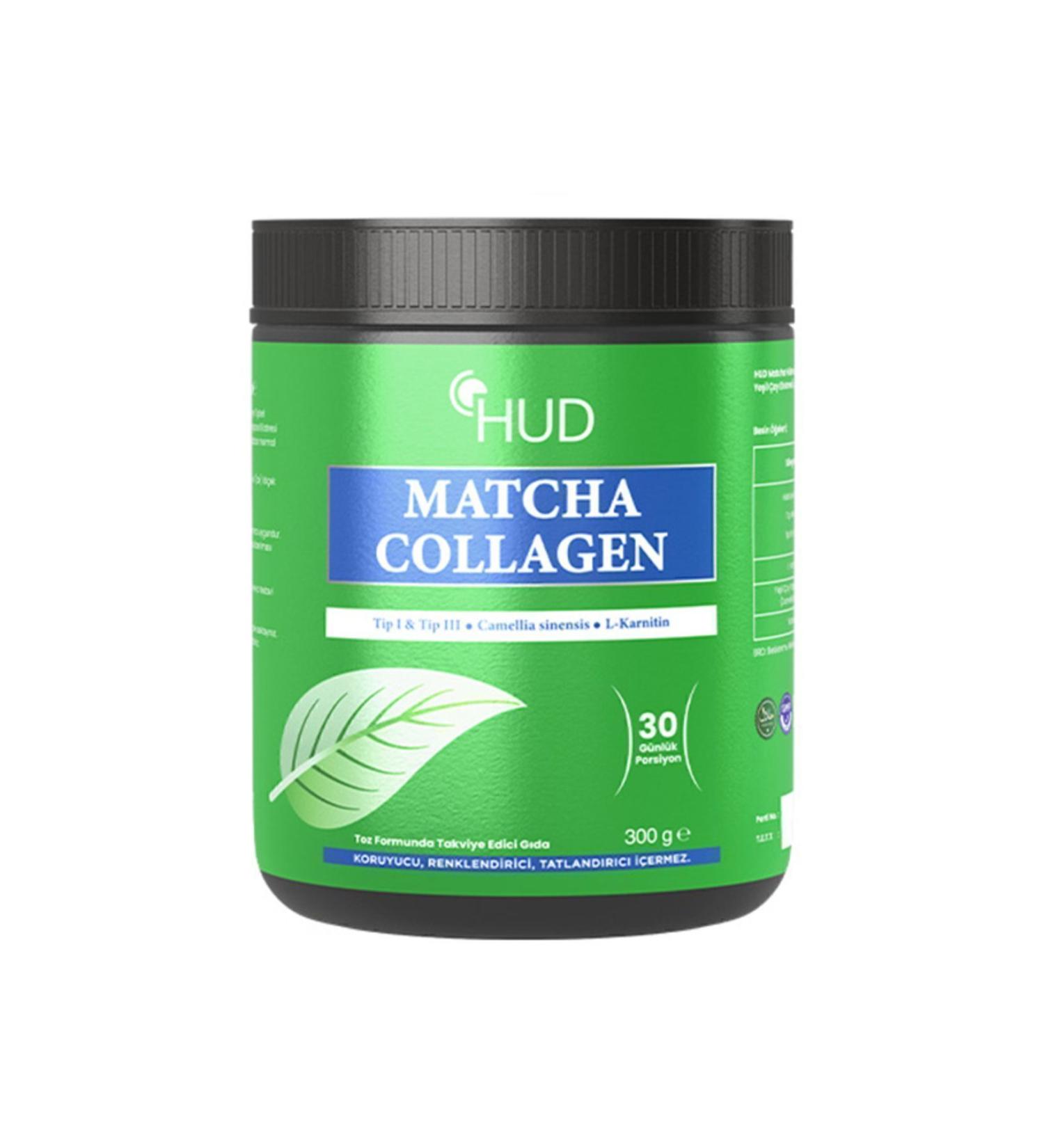 Hud Matcha Collagen (Type I and Type III) and Green Tea Extract 300 G (30 Days Portion) - Buy Online on GoSupps.com