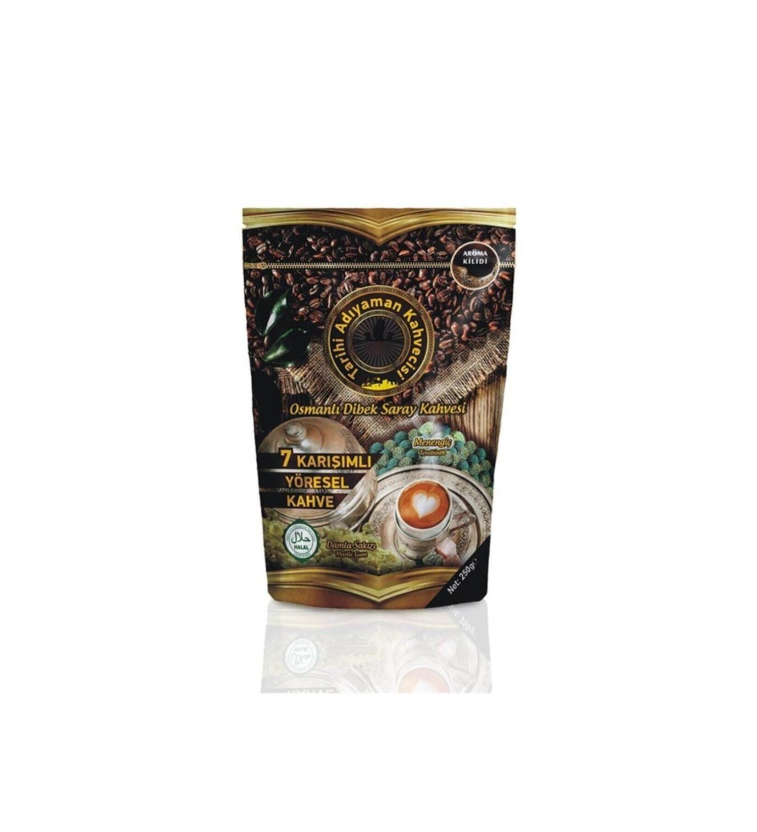 Ad yaman Caravanserai Historical Ad yaman Coffee Shop 7 Mixed Turkish Coffee Cardamom 250 Gr