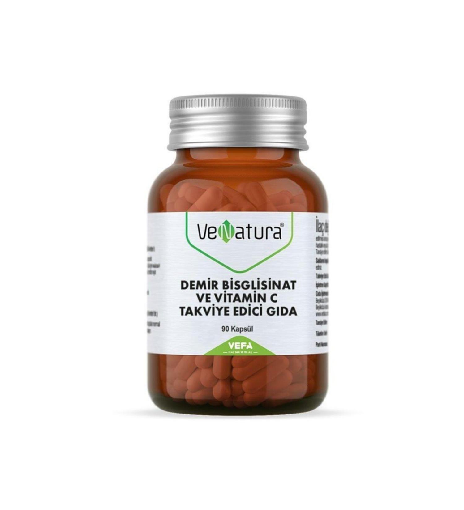 Venatura Iron Bisglycinate And Vitamin C 90 Capsules