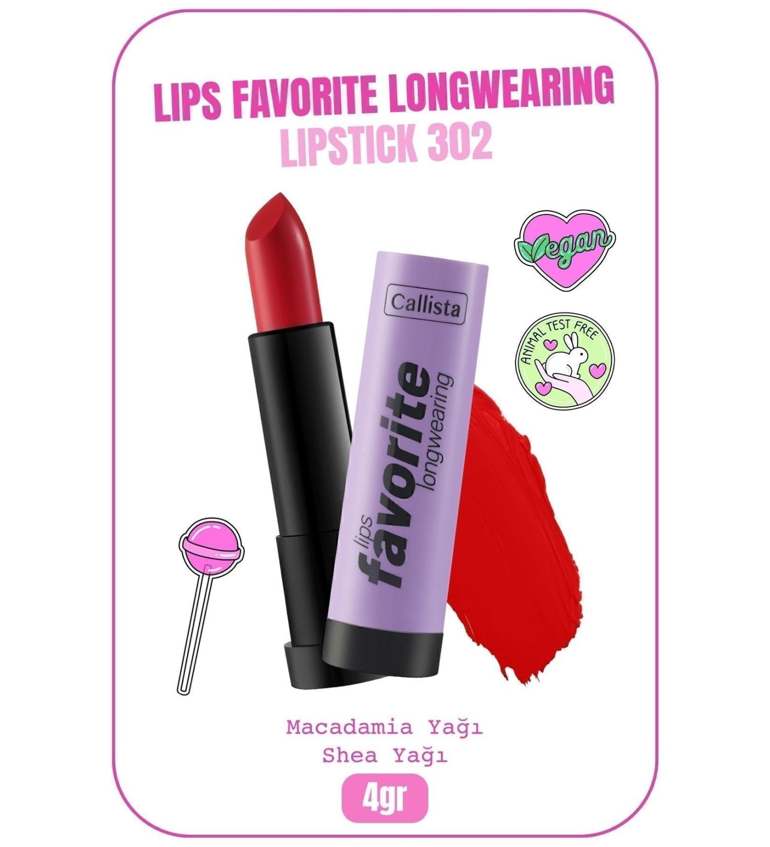 Callista Lips Favorite Longwearing Lipstick Lipstick 302 Planet Red - Red - Buy Online on GoSupps.com