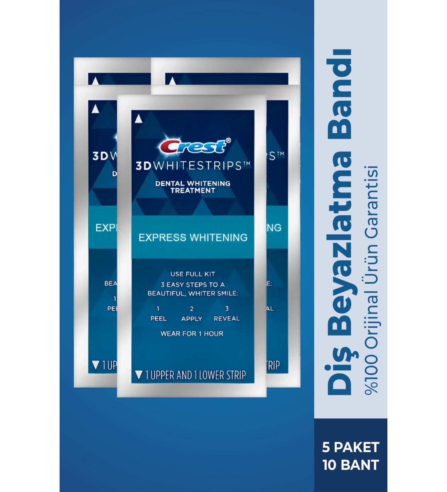 CREST 3D White 1 Hour Express 5 Paket / 10 Bant - Buy Online on GoSupps.com