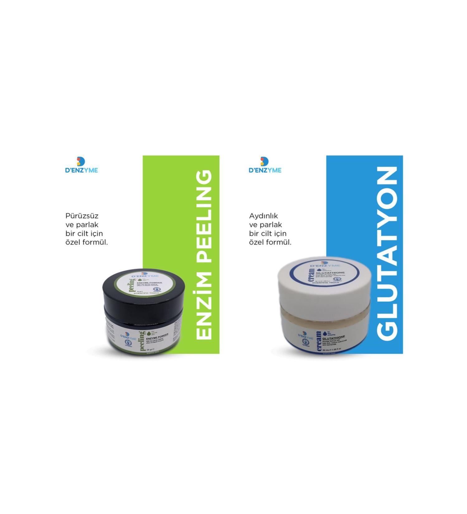 D'ENZYME Enzyme Peeling Powder + Glutathione Skin Whitening Cream - Buy Online on GoSupps.com