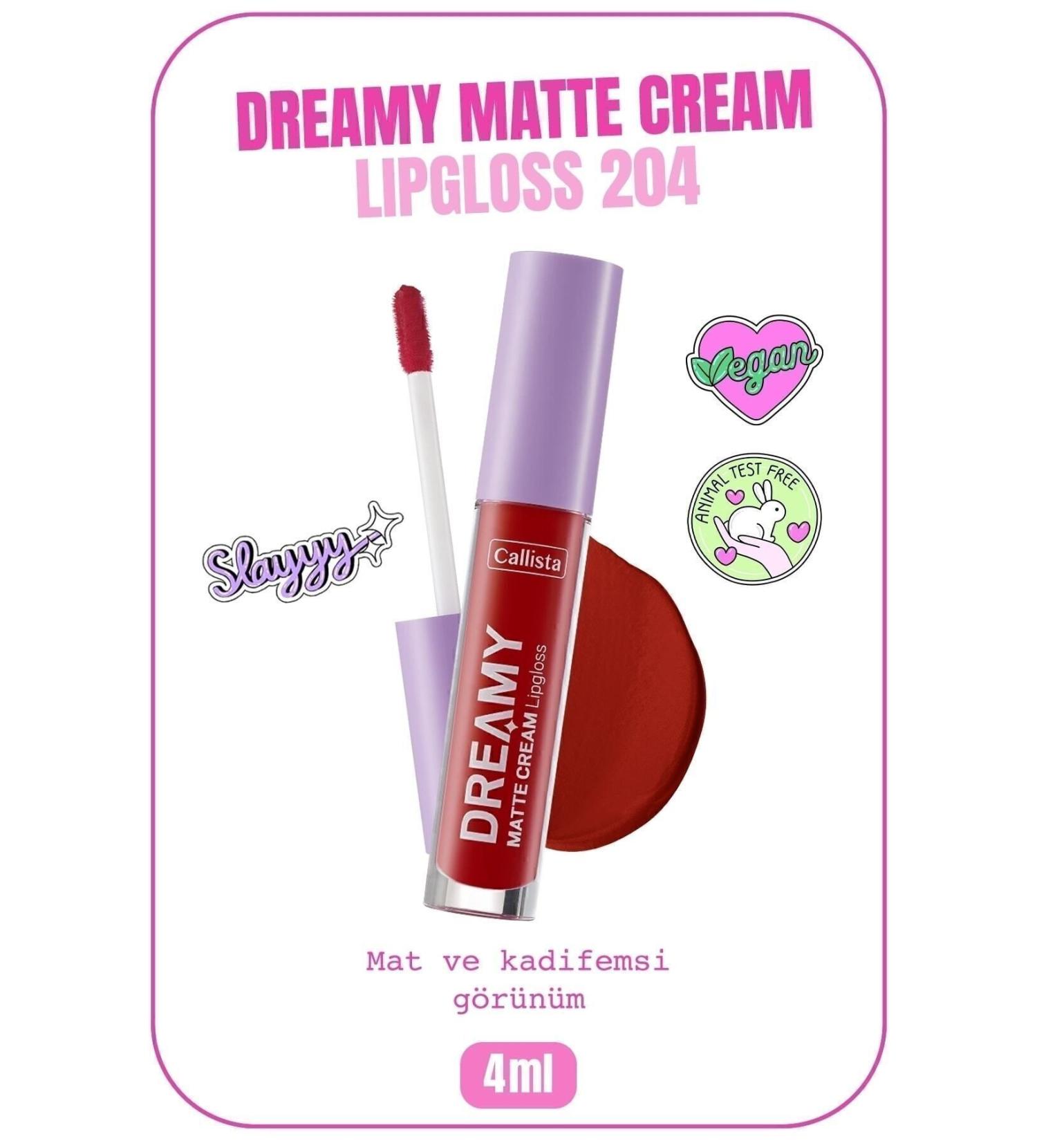 Callista Dreamy Matte Cream Lipgloss Matte Look Lip Gloss - 204 Hot Girl Check - Red - Buy Online on GoSupps.com