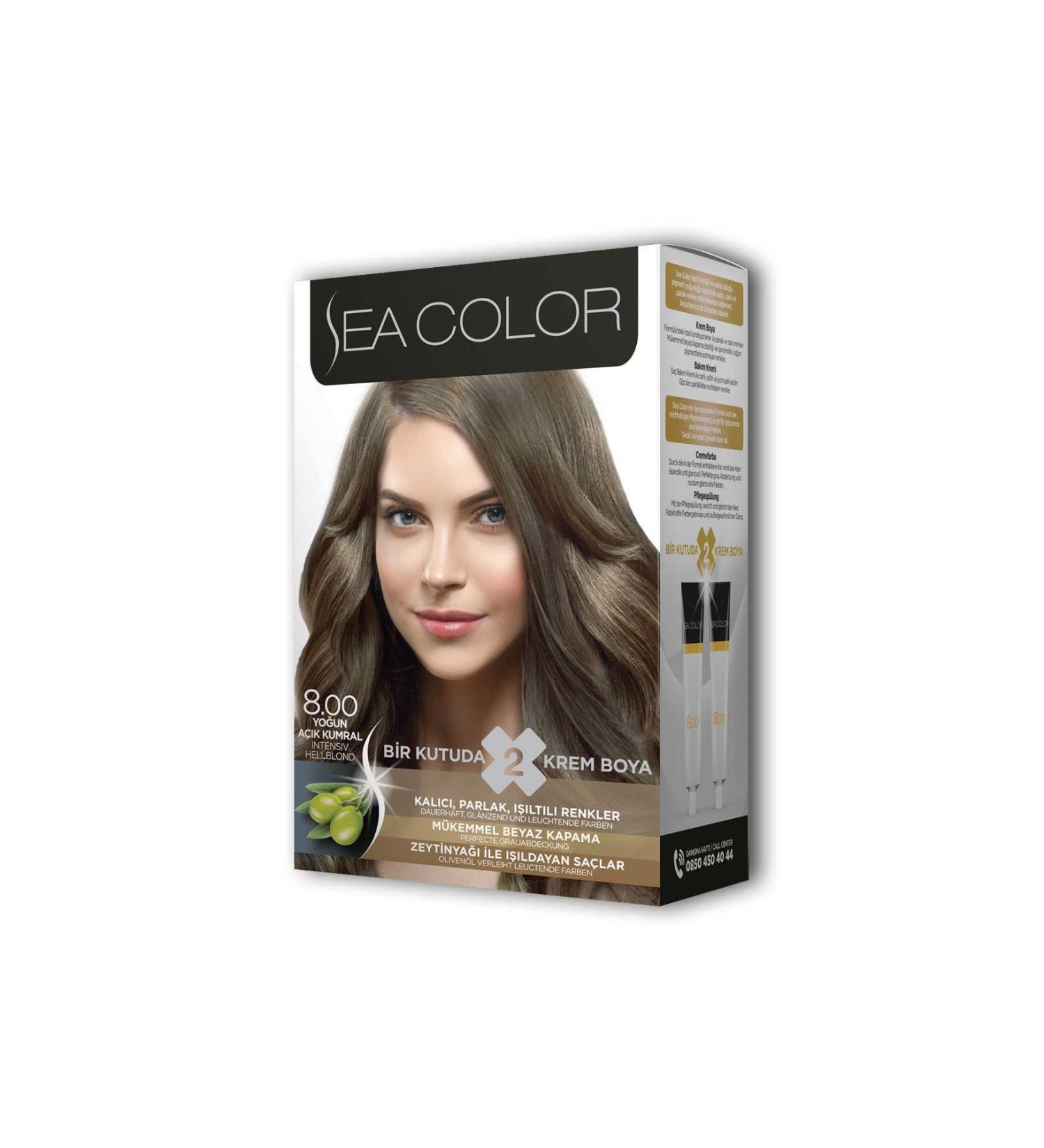Lyrae Store 2 Tube Cream Hair Dye Set Intense Light Blonde No: 8.00 - ALP5703-8879