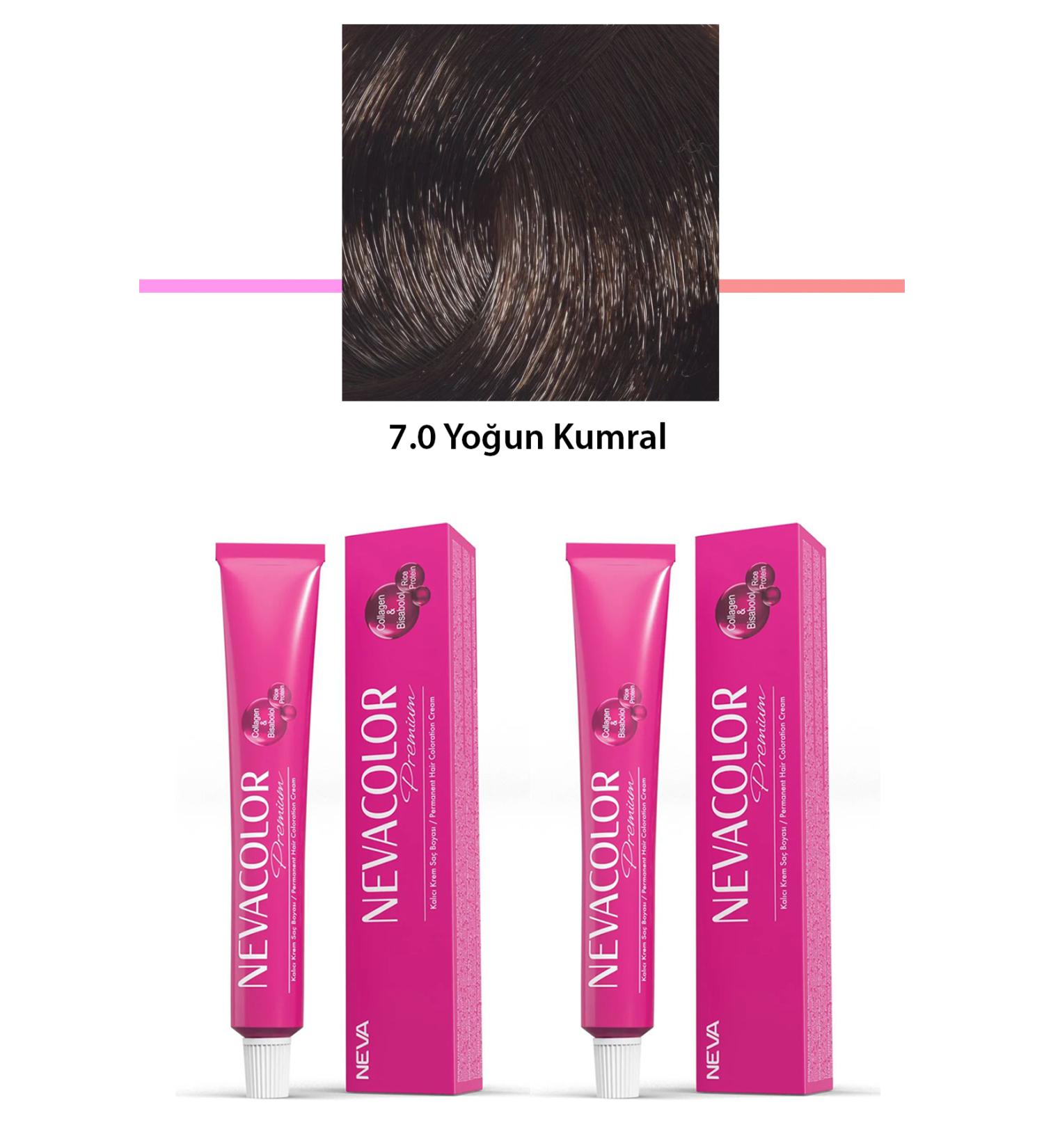 Set of 2 Premium 7.0 Intense Blonde - Permanent Cream Hair Dye 2 X 50 g Tube - AYK3304-3664