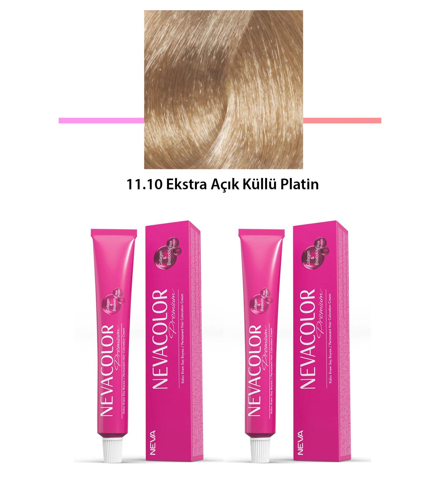 CACTUS JACK 2 Set Premium 11.10 Extra Light Ash Platinum - Permanent Cream Hair Dye 2 X - KTJ6312-8511