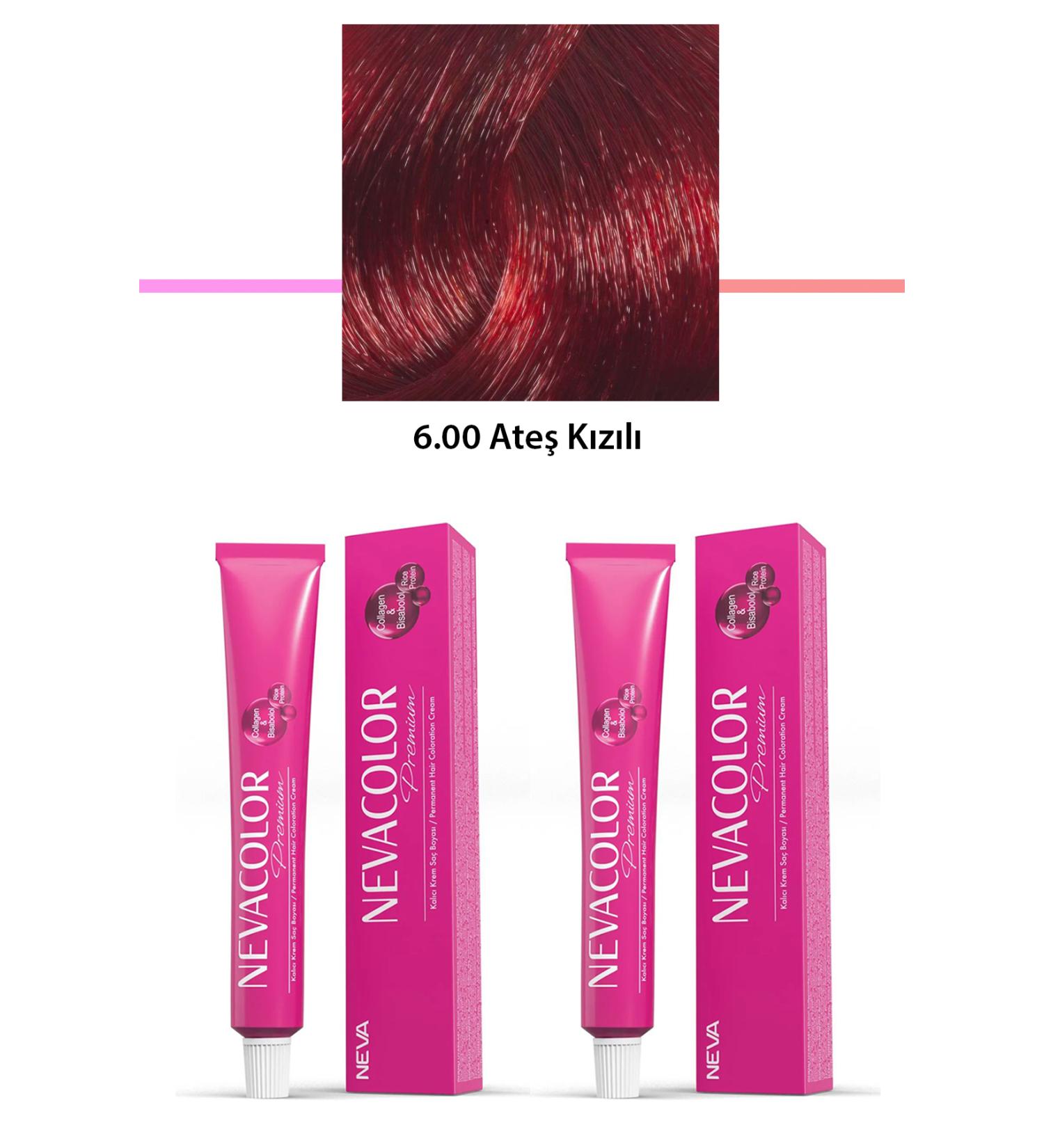 E Nil 2 Set Premium 6.00 Fire Red - Permanent Cream Hair Dye 2 X 50 g Tube - NIL1083-2992
