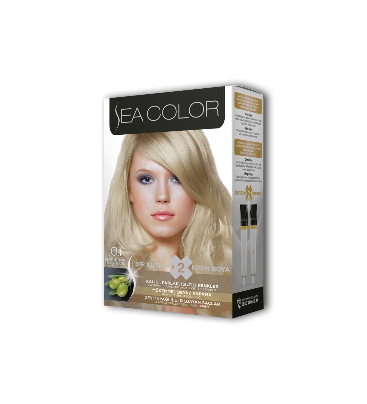 ZehraTech 2 Tube Cream Hair Dye Set Platinum Blonde No:0.1 - ZHT4426-1200