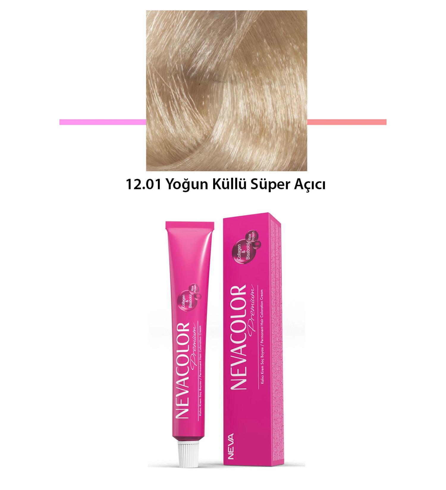 Local Marketing Premium 12.01 Intense Ash Super Lightener - Permanent Cream Hair Dye 50 g Tube - LKM1597-2224