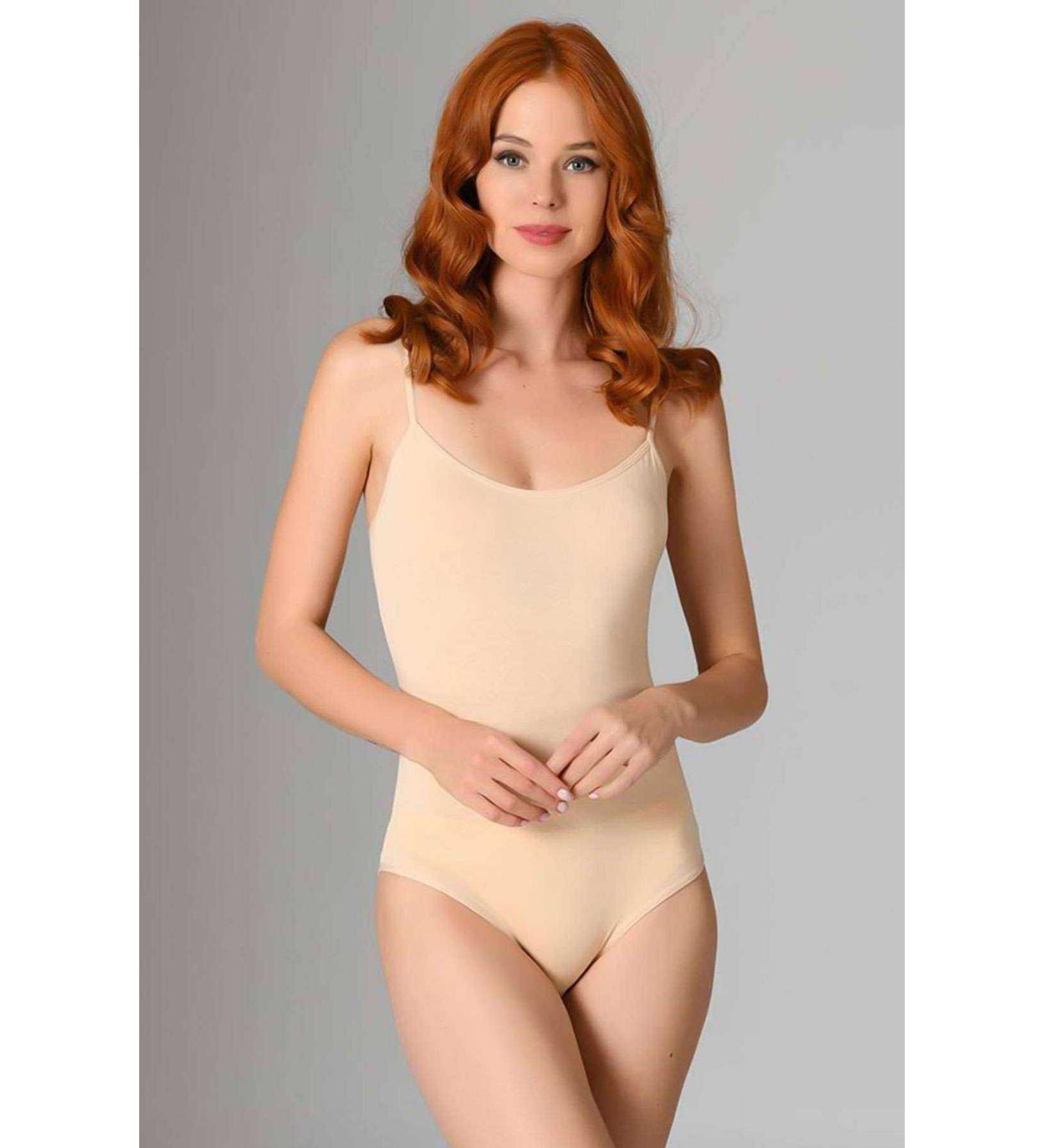 Skygo Rope Strap Women's Snap Bodysuit Skin Color