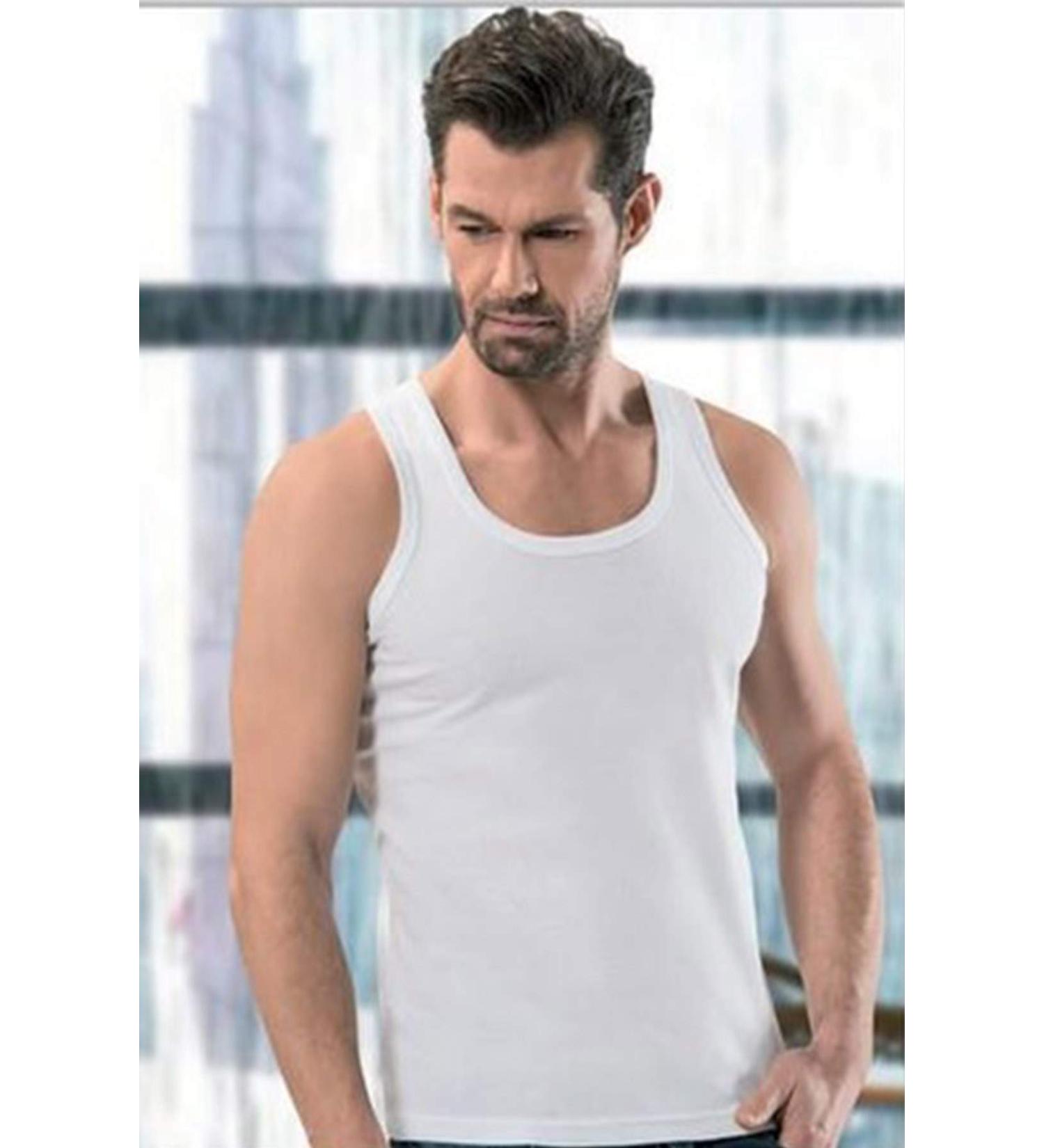 Skygo Men's Rib Undershirt White - 1104A