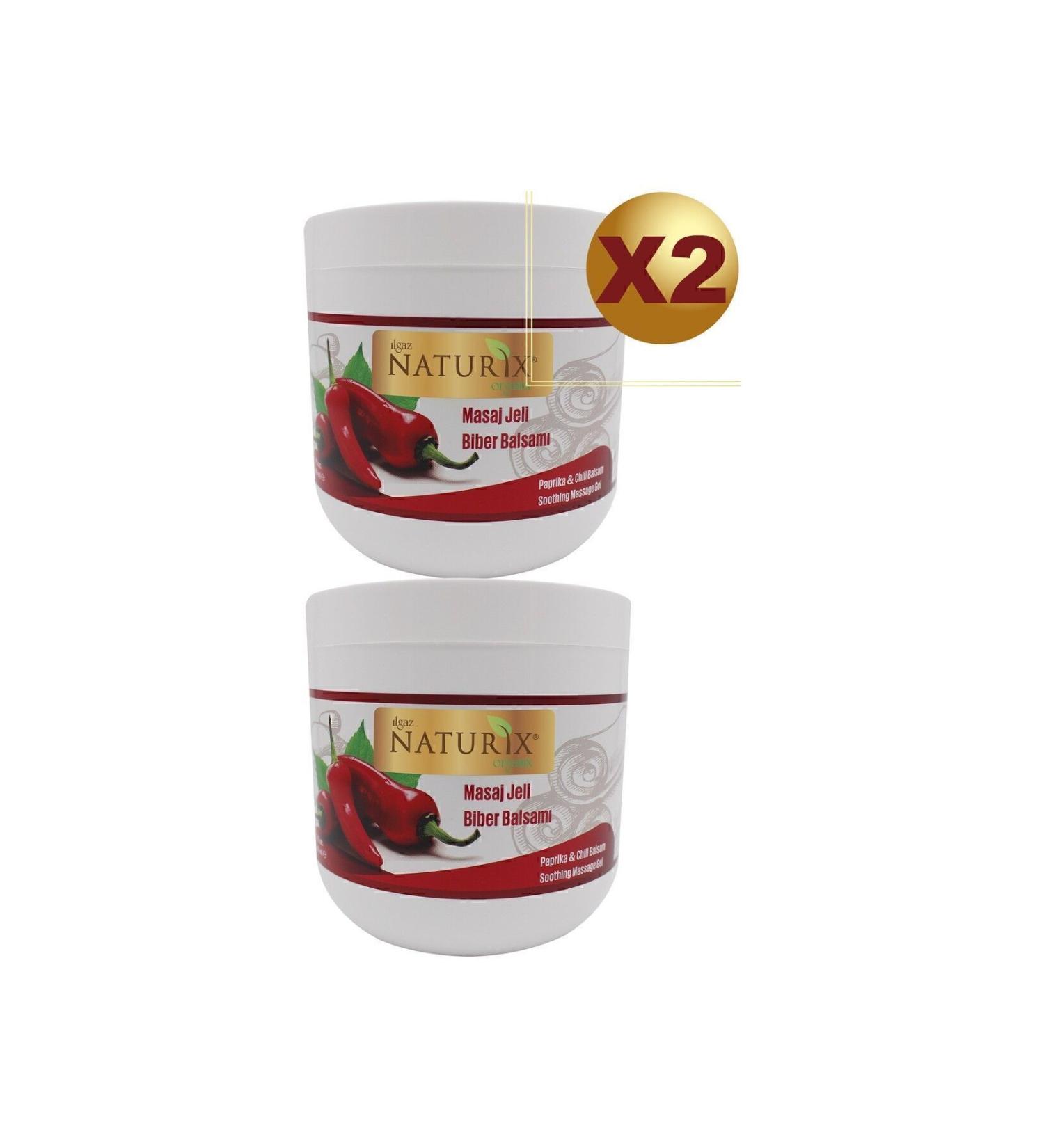 Naturix 2-Pack Paprika Pepper Balsam Massage Gel 500 ml Red Pepper Massage Gel - Buy Online on GoSupps.com