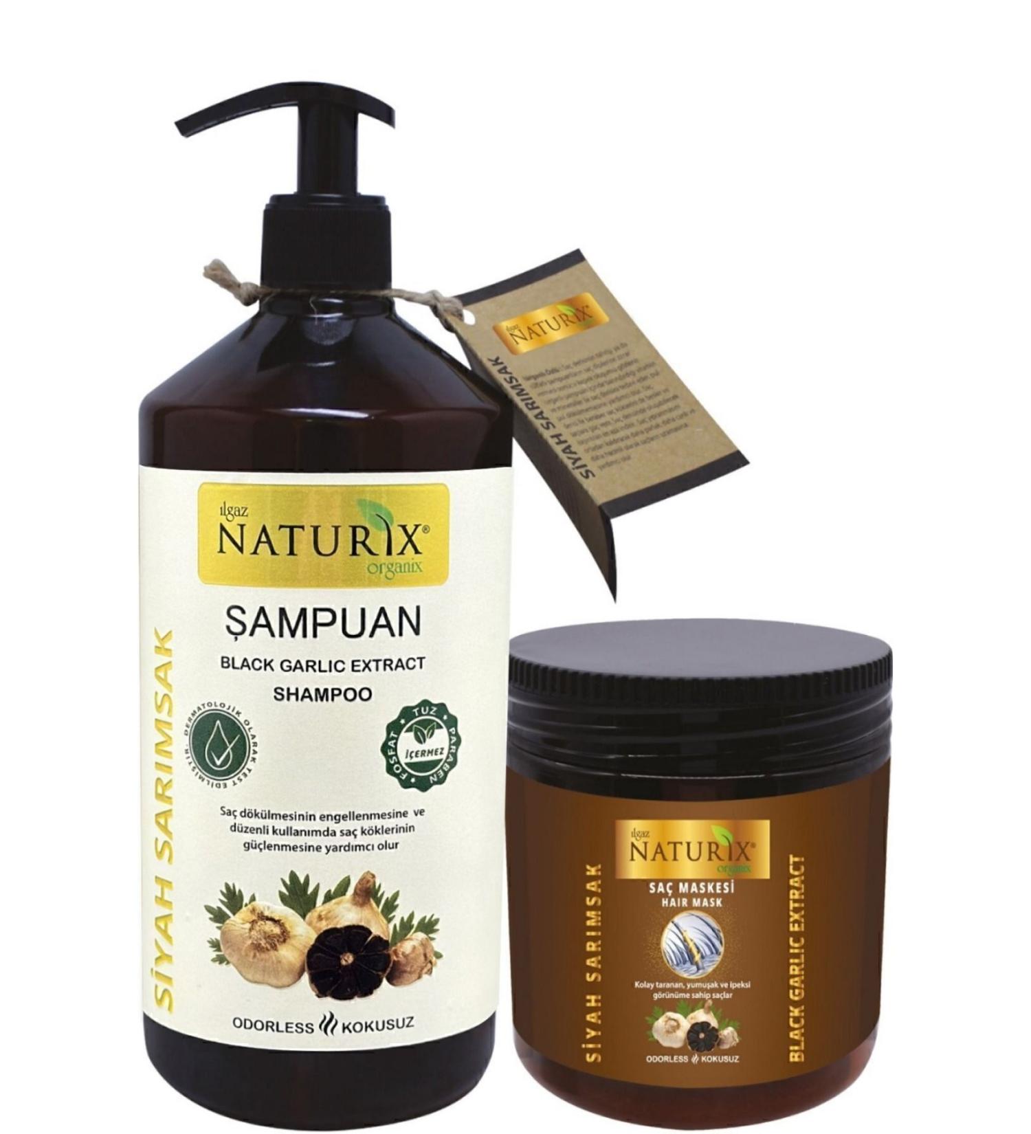 Salt-Free Shampoo Anti-Hair Loss Shampoo + Hair Mask Hair Regrowth Black Garlic Essence Set - Buy Online on GoSupps.com