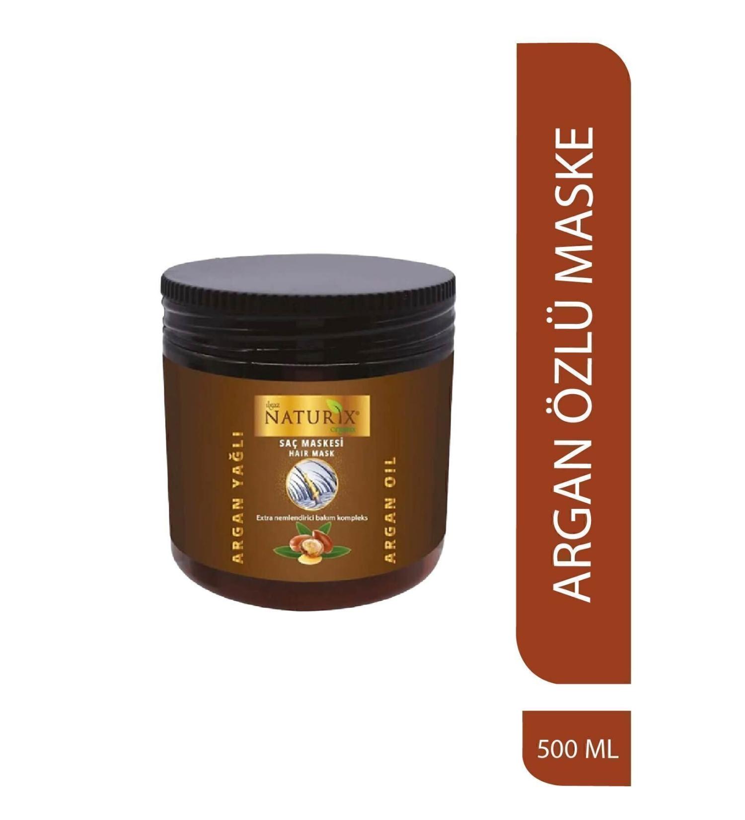 Naturix Natural Argan Oil Hair Care Mask for All Hair Types 500 ml Argan Hair Mask - Buy Online on GoSupps.com