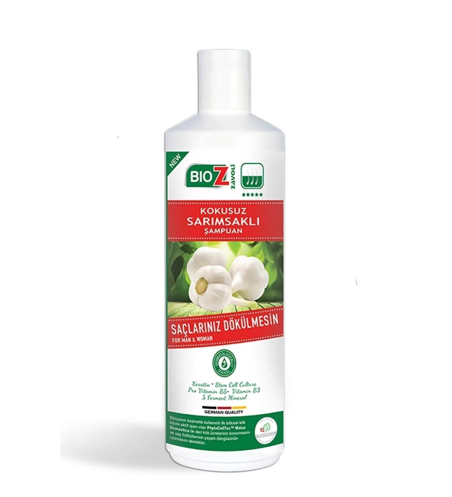 Bioz Anti Hair Loss Odorless Garlic Shampoo 450 ml - Buy Online on GoSupps.com