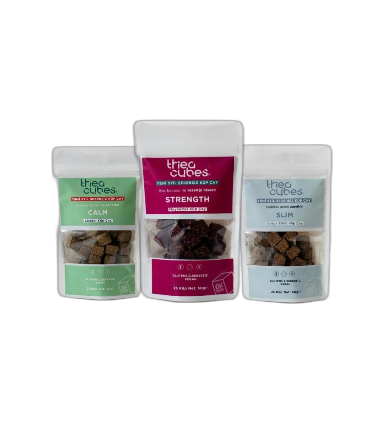 TanlaBaba Thea Cubes Sugar-Free Cube Tea 3 Pack Slim Calm Strength Natural Tea Herbal Tea - Buy Online on GoSupps.com