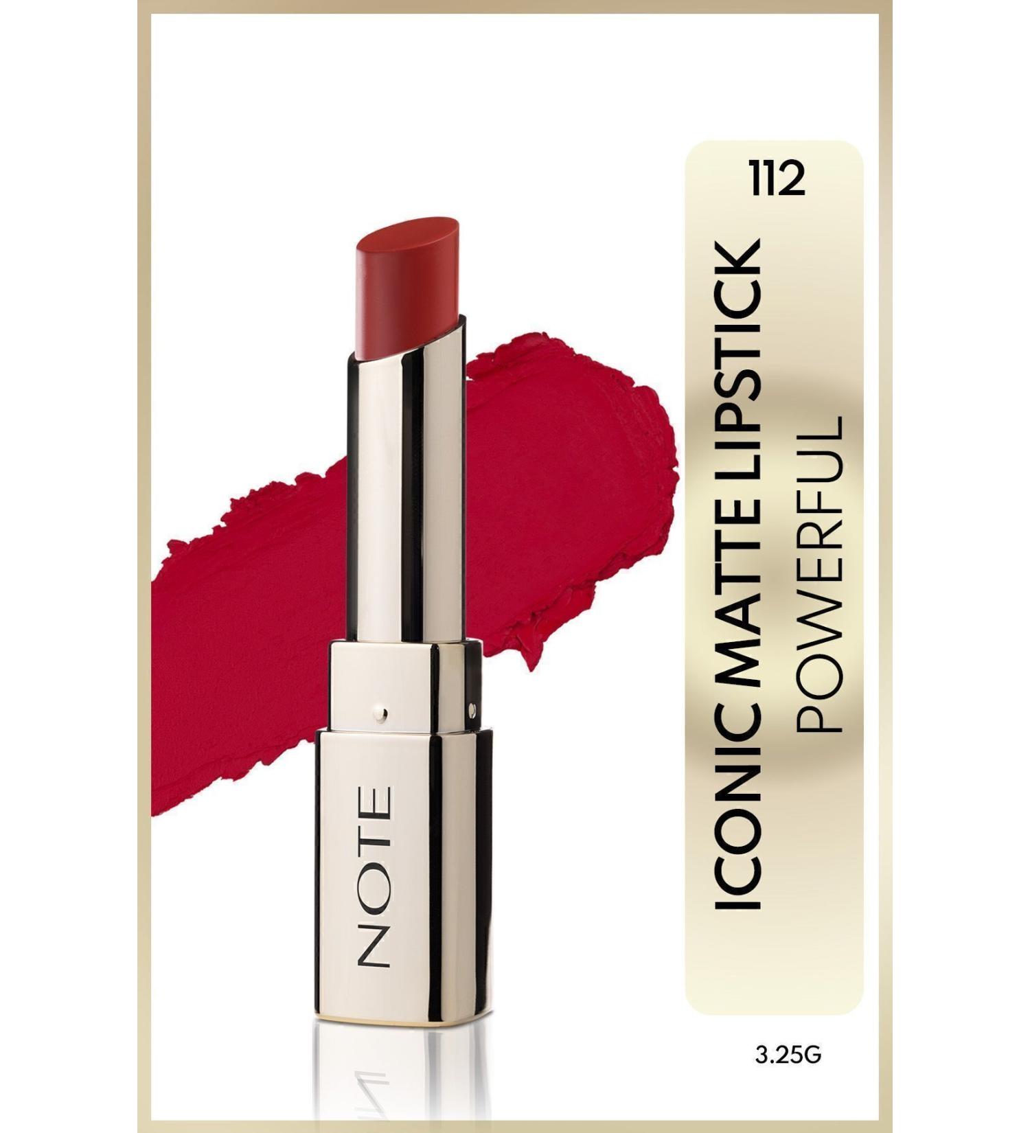 Note Cosmetics Iconic Matte Lipstick Permanent Matte Lipstick 112 Powerful - Red - Buy Online on GoSupps.com
